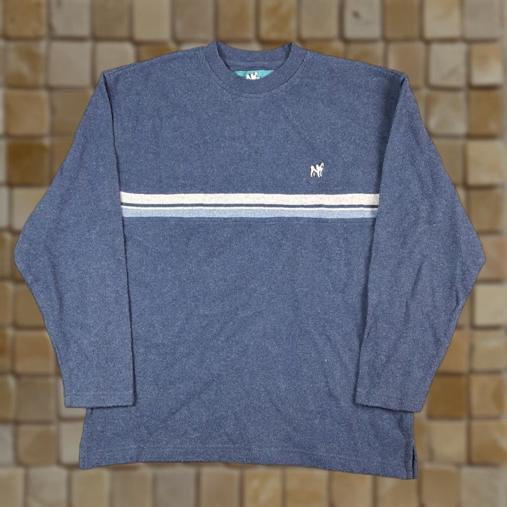 Big Dogs VINTAGE Big Dogs Striped Knit Sweater Size S 2000s Y2K Skater Grunge Pullover Knit Shirt Mens Blue 90s Fall Winter Vintage Size US S / EU 44-46 / 1 - 1 Thumbnail