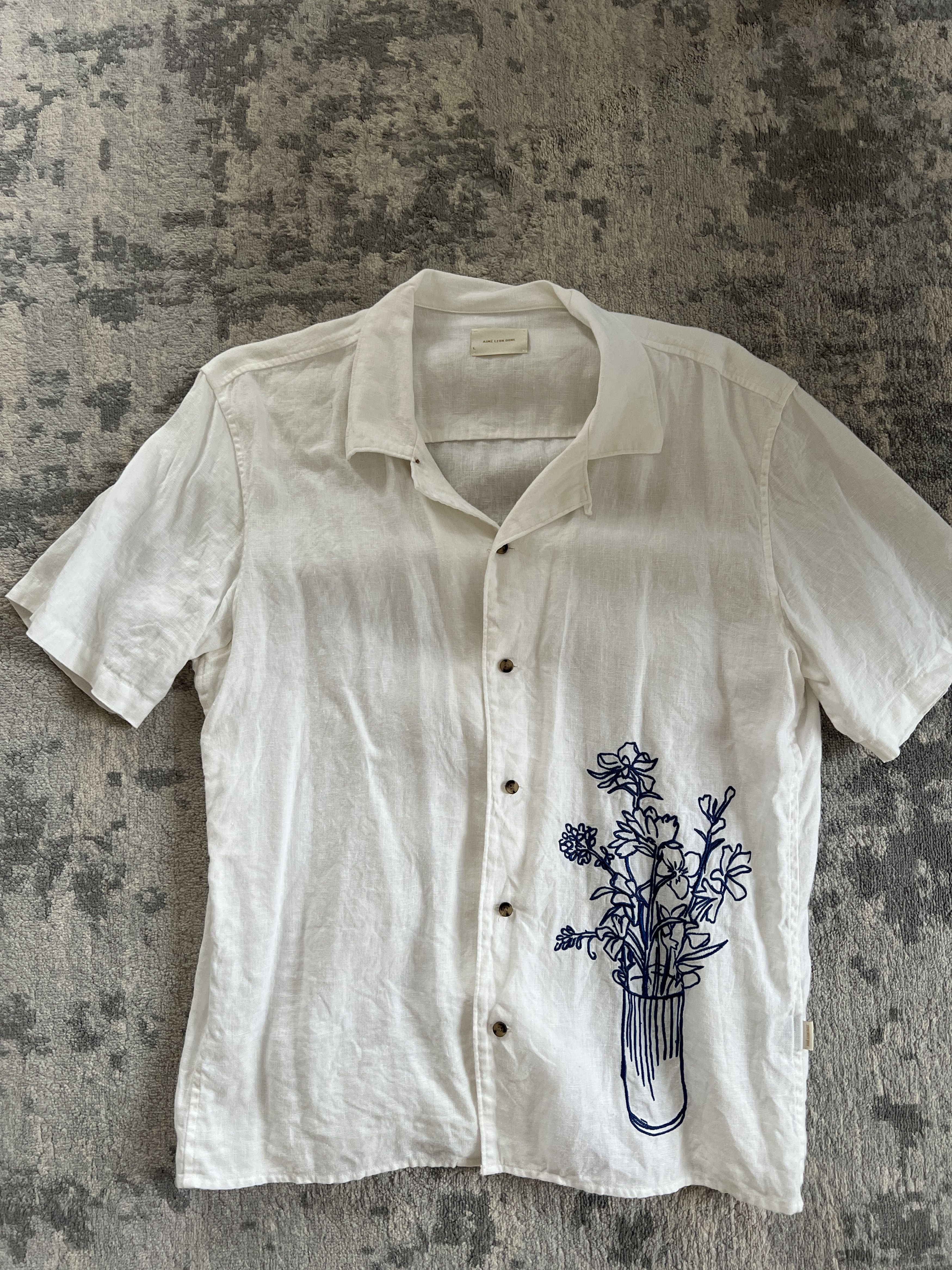 Aime Leon Dore Aime Leon Dore Lace Resort Shirt White L | Grailed