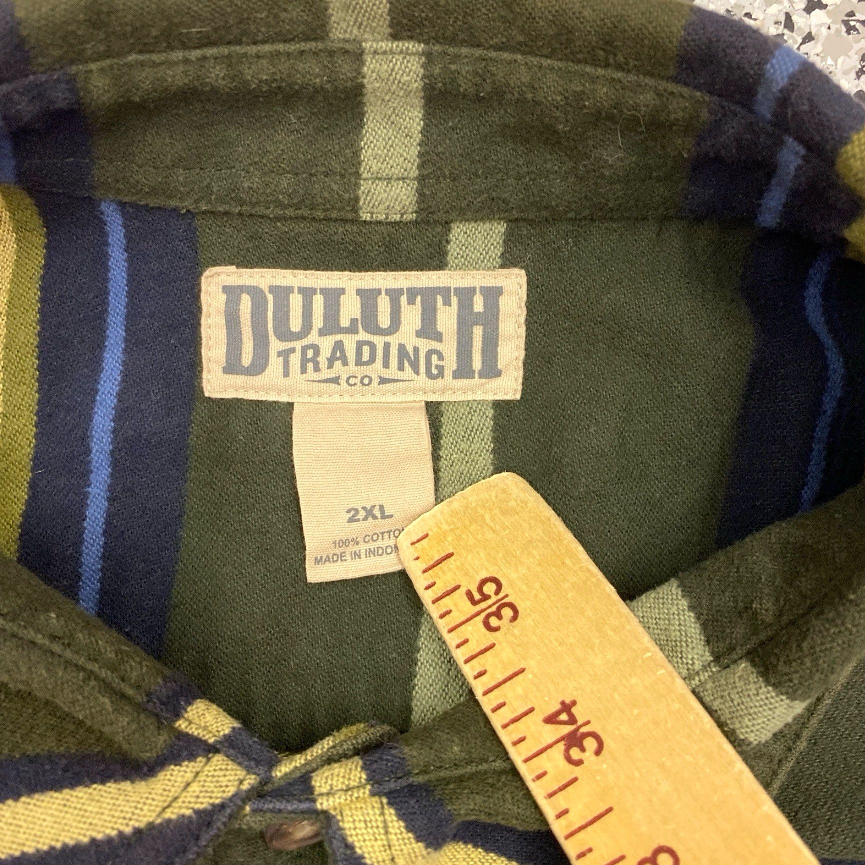 CO Duluth Trading Co Shirt Jacket Womens 2XL Green Flannel Shacket Yellow Pockets Size XXL / US 16-18 / IT 52-54 - 2 Thumbnail