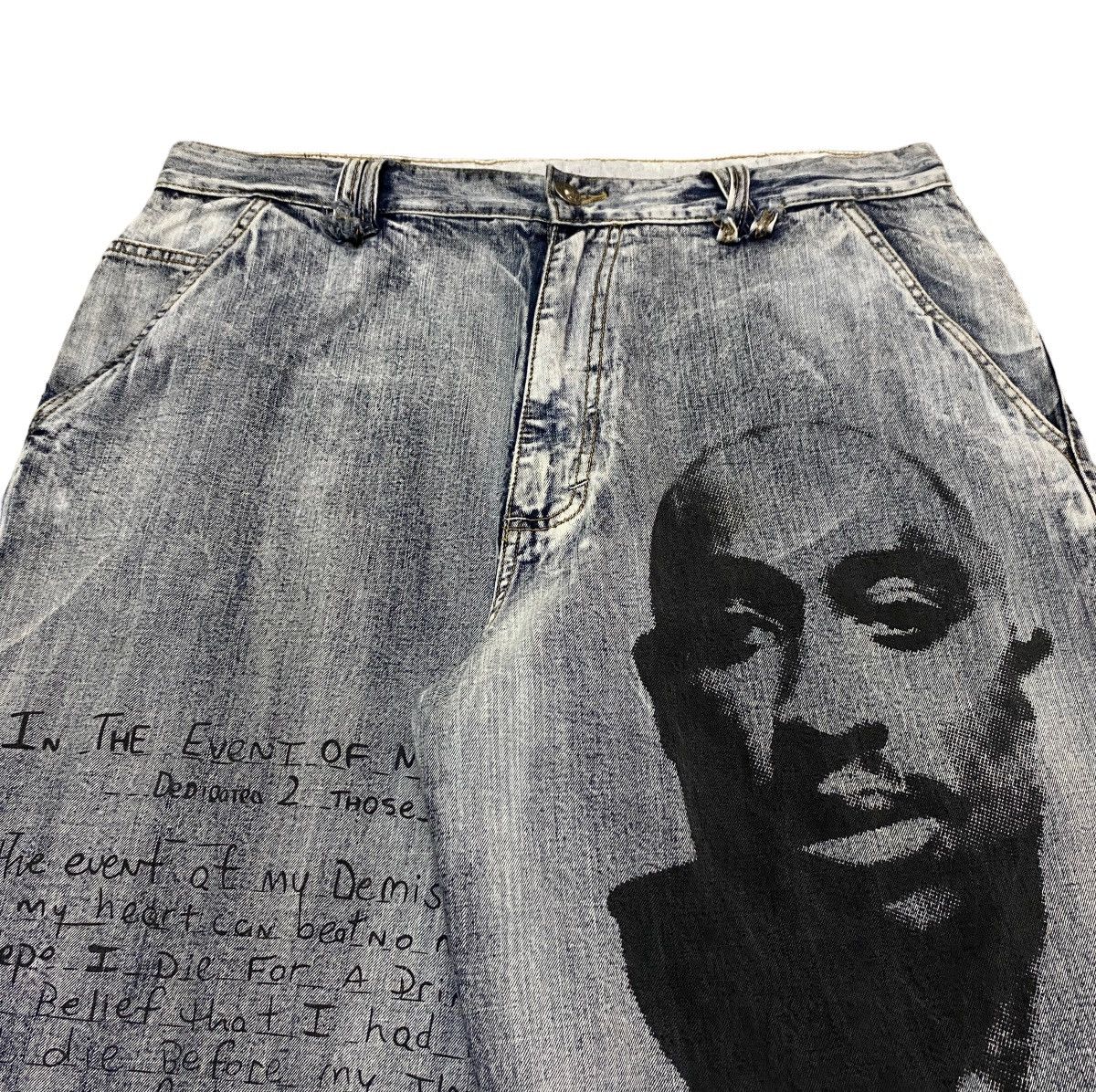 Rap Tees Rare Design Vintage Makaveli Tupac Shakur Baggy Jeans 2000s Size US 36 / EU 52 - 3 Thumbnail
