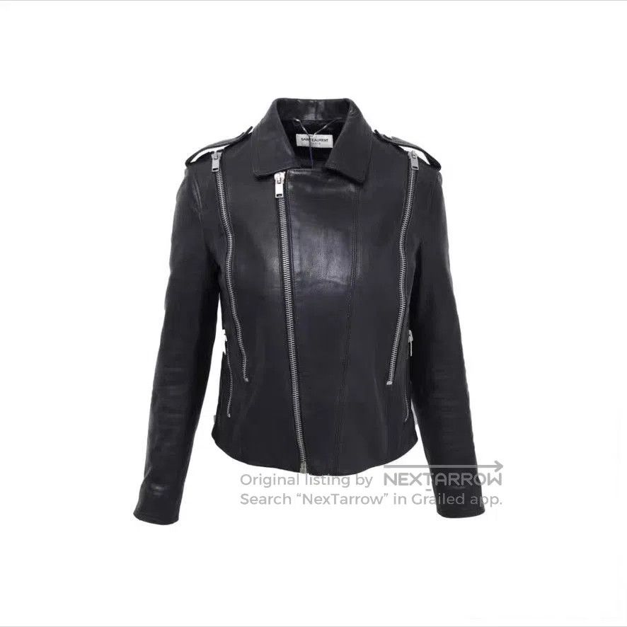 Saint Laurent Paris Saint Laurent Black Leather Zip Jacket. Size XS / US 0-2 / IT 36-38 - 1 Thumbnail