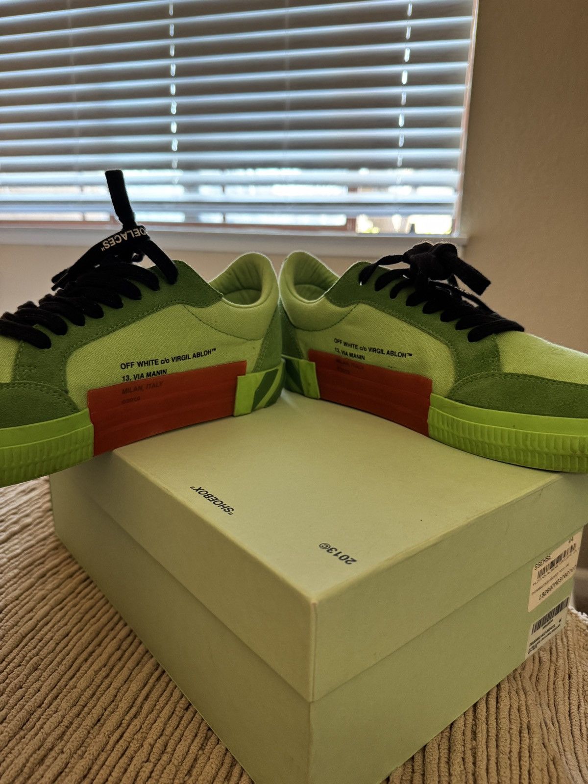 Off-White SV Exclusive Low Vulcaniz Green & Black Size US 11 / EU 44 - 6 Thumbnail