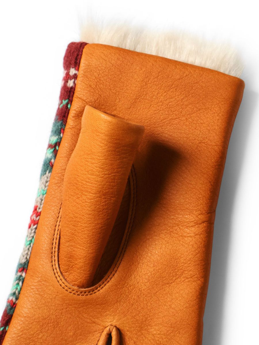 Kapital kapital leather Fair isle grove mittens Size ONE SIZE - 5 Thumbnail