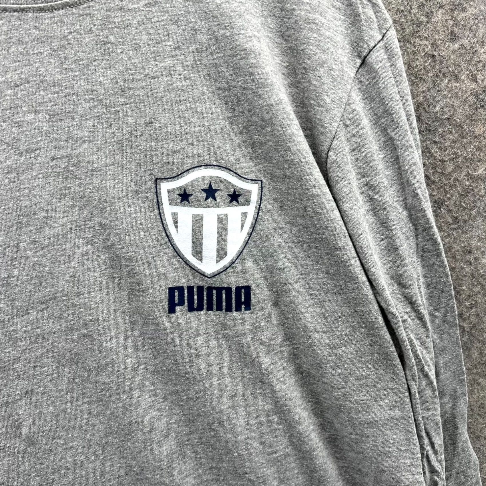 Puma Puma Shirt Mens Large Gray Crewneck Shield Badge Long Sleeve Fleece Spell Out Size US L / EU 52-54 / 3 - 6 Thumbnail