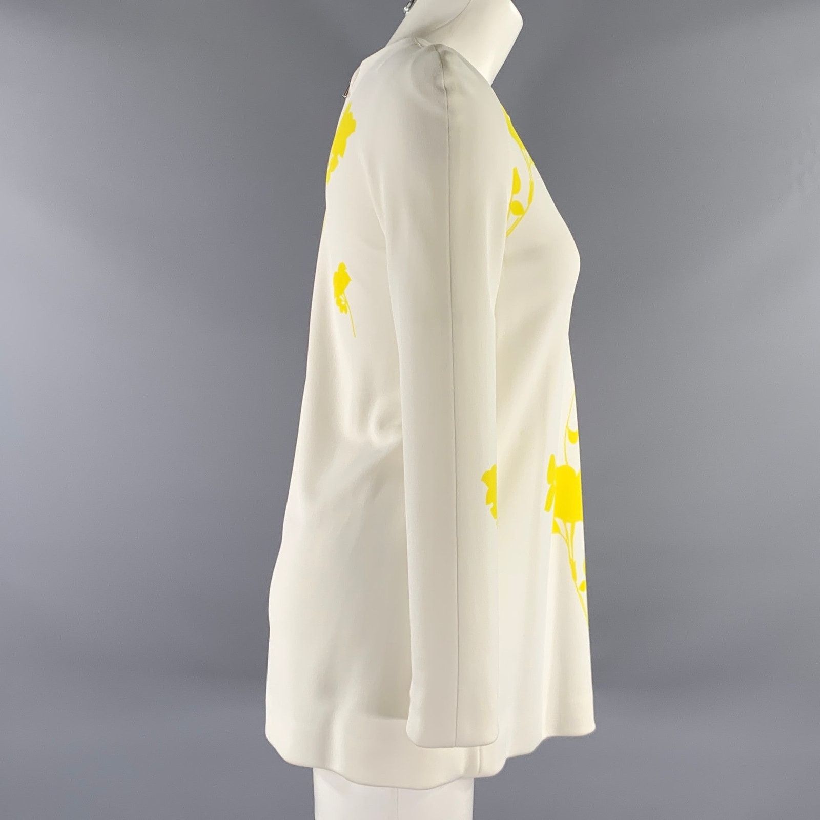 Louis Vuitton LOUIS VUITTON White Yellow Viscose Polyester Dress Top Size XS / US 0-2 / IT 36-38 - 3 Thumbnail