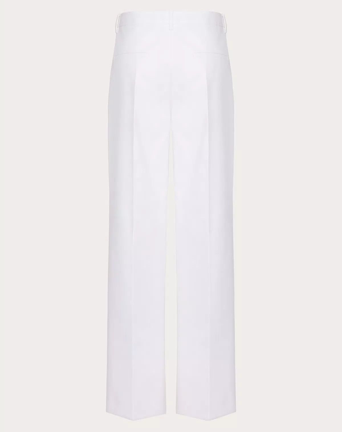 Valentino o1s1wg110525 Compact Popeline Trousers in White Size 28" / US 6 / IT 42 - 1 Thumbnail