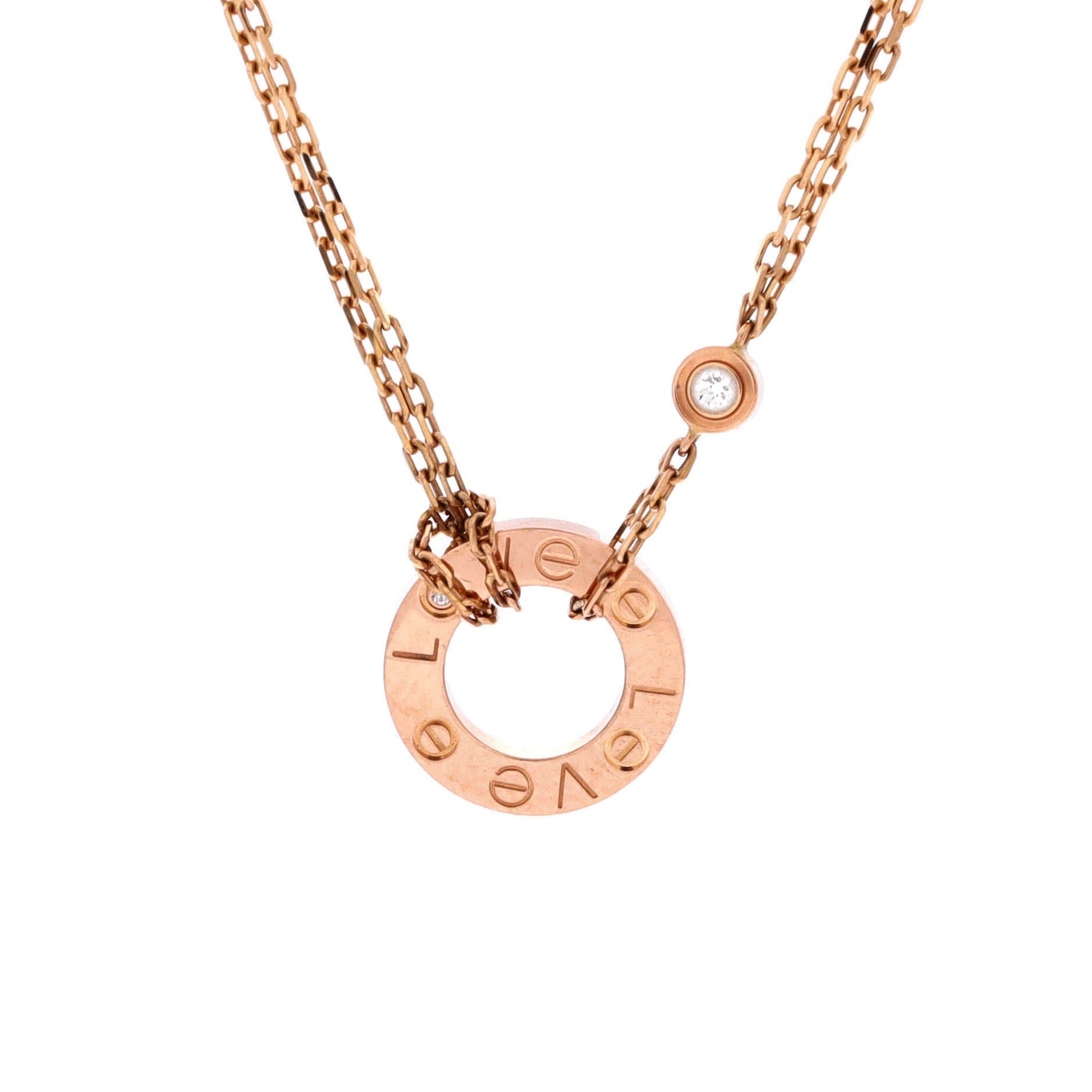 Cartier 2 Diamonds Love Pendant Necklace Size ONE SIZE - 1 Thumbnail