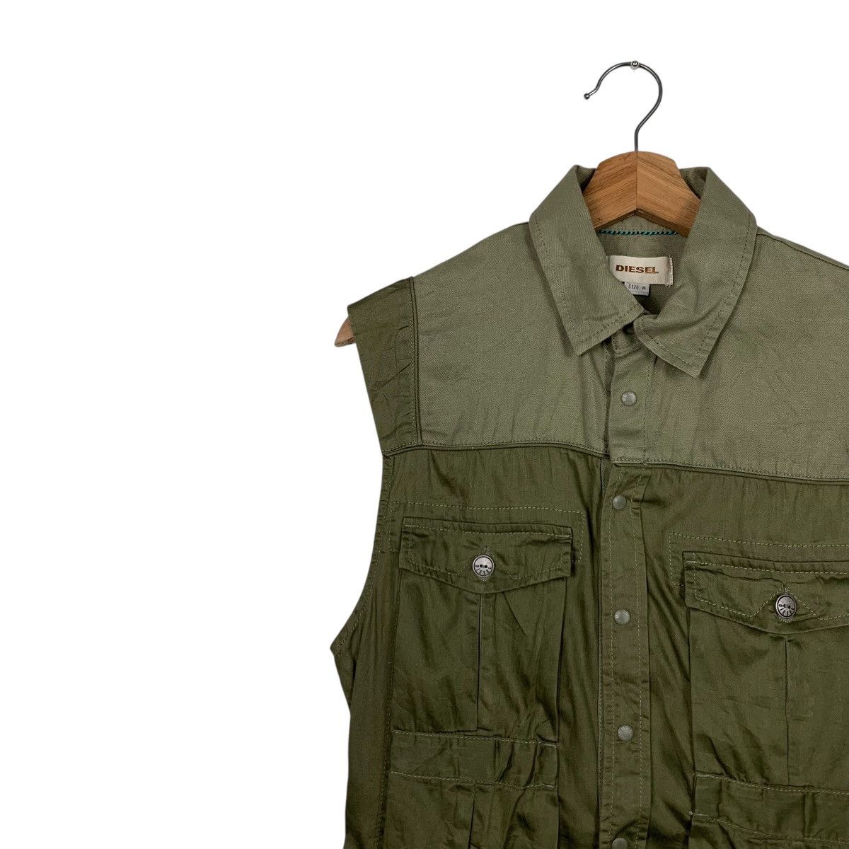 Diesel DIESEL Snap Button Green Vest #1671-C74 Size US M / EU 48-50 / 2 - 3 Thumbnail