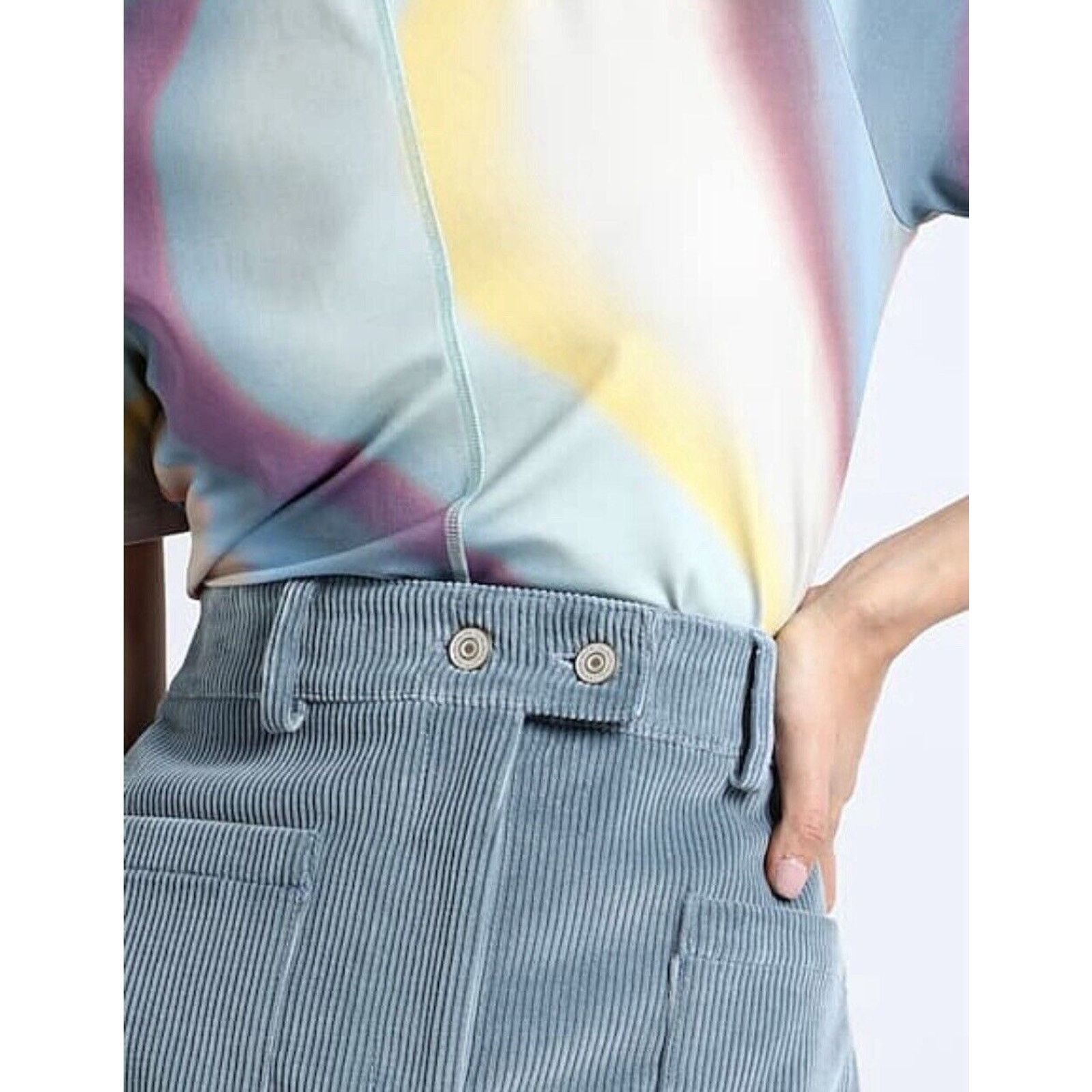 Paul Smith $325 PAUL SMITH Women's Corduroy Skirt Cotton Blue US 10 Size 32" / US 10 / IT 46 - 4 Thumbnail
