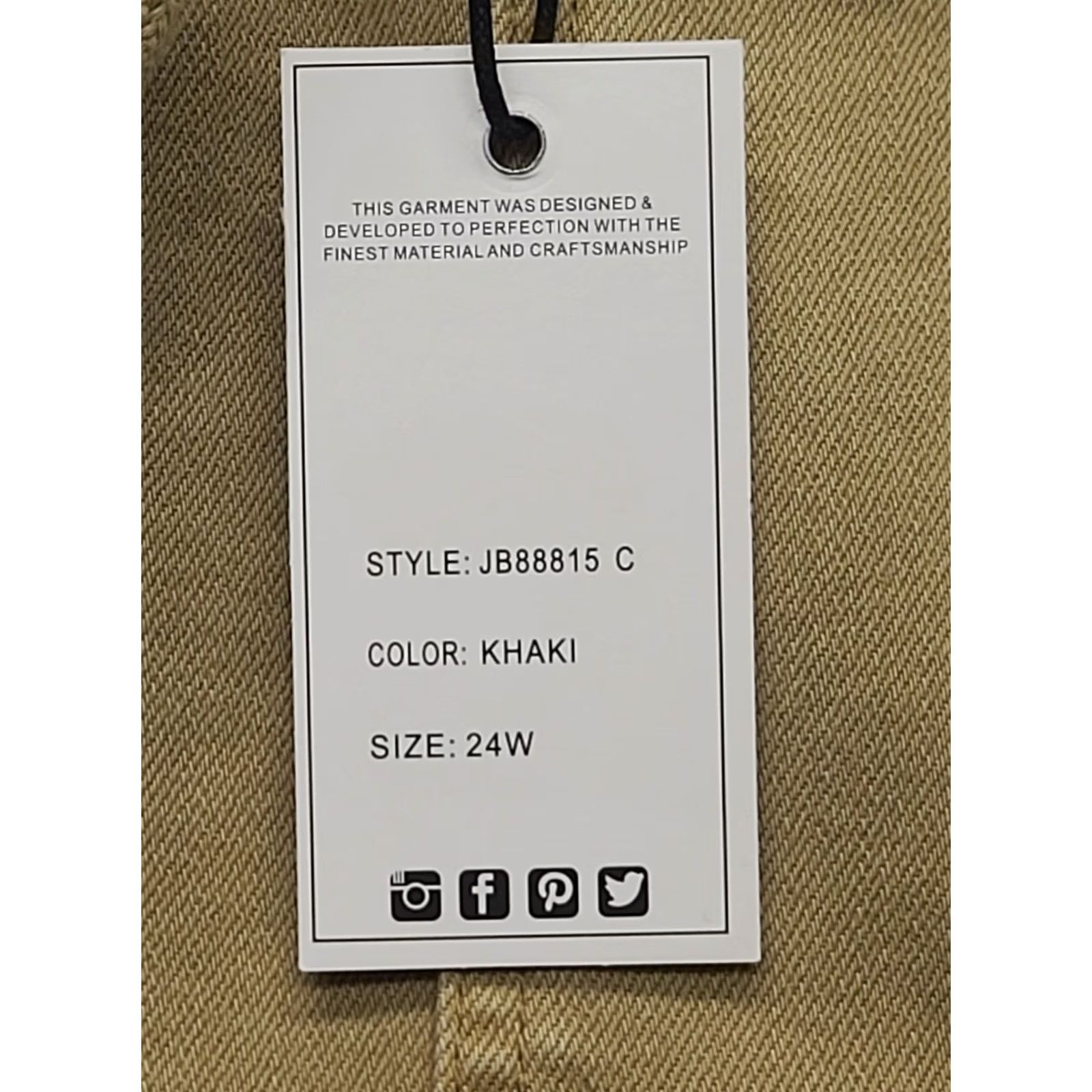 Vintage Judy Blue Jeans Womens 24W Utility Jogger High Rise Relaxed Stretch Denim Beige 29 In Inseam XS-Plus Ladies Mens Girls Size 42" / US 20 - 2 Thumbnail