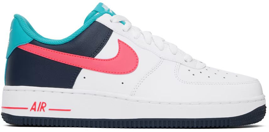Nike Nike White & Blue Air Force 1 '07 Sneakers Size US 11.5 / EU 44-45 - 4 Thumbnail