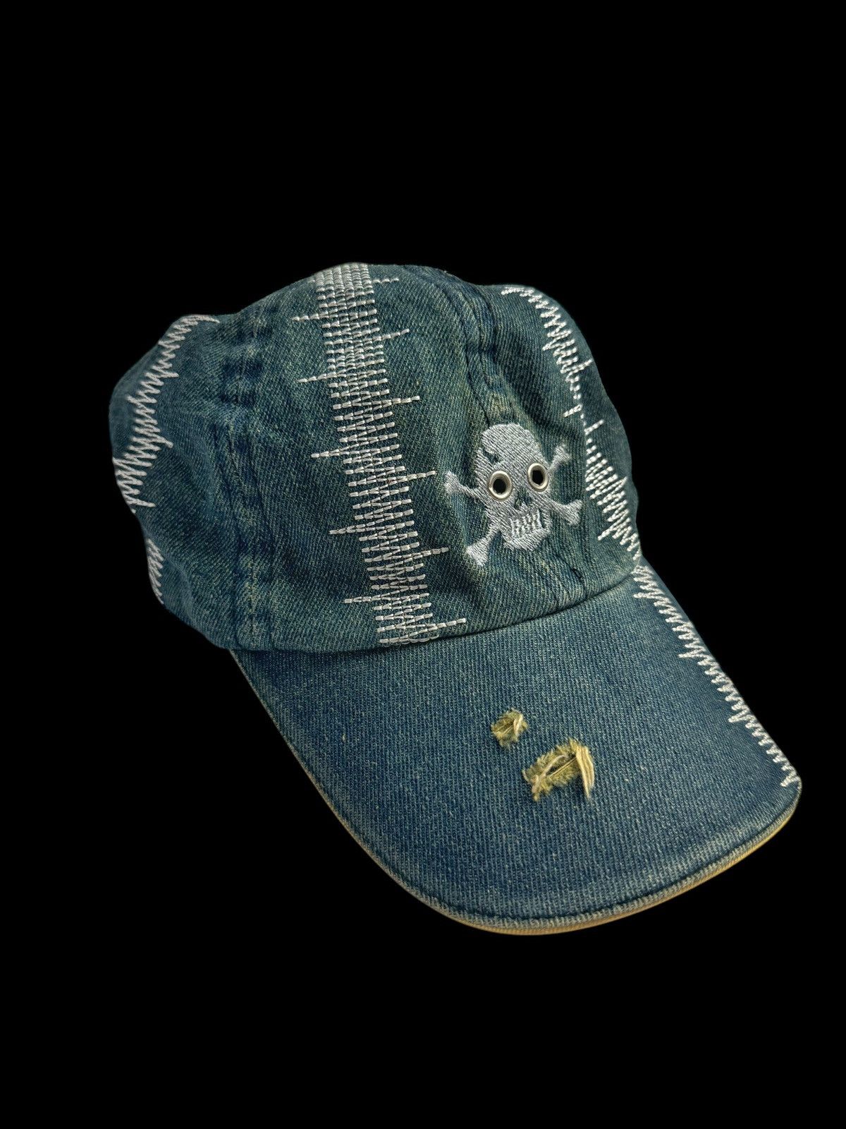 Beauty Beast × Hysteric Glamour × Japanese Brand Denim Skulls Distressed Embroidered Hats Size ONE SIZE - 2 Thumbnail