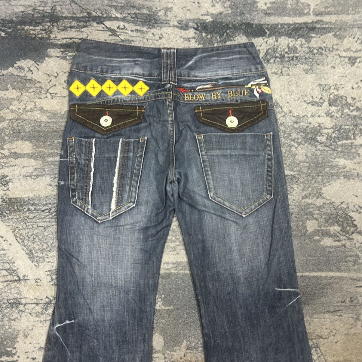 Blue Blue Japan Vintage Japan Blow By Blue Navajo Embroidary Flare Jeans Size US 29 - 7 Thumbnail