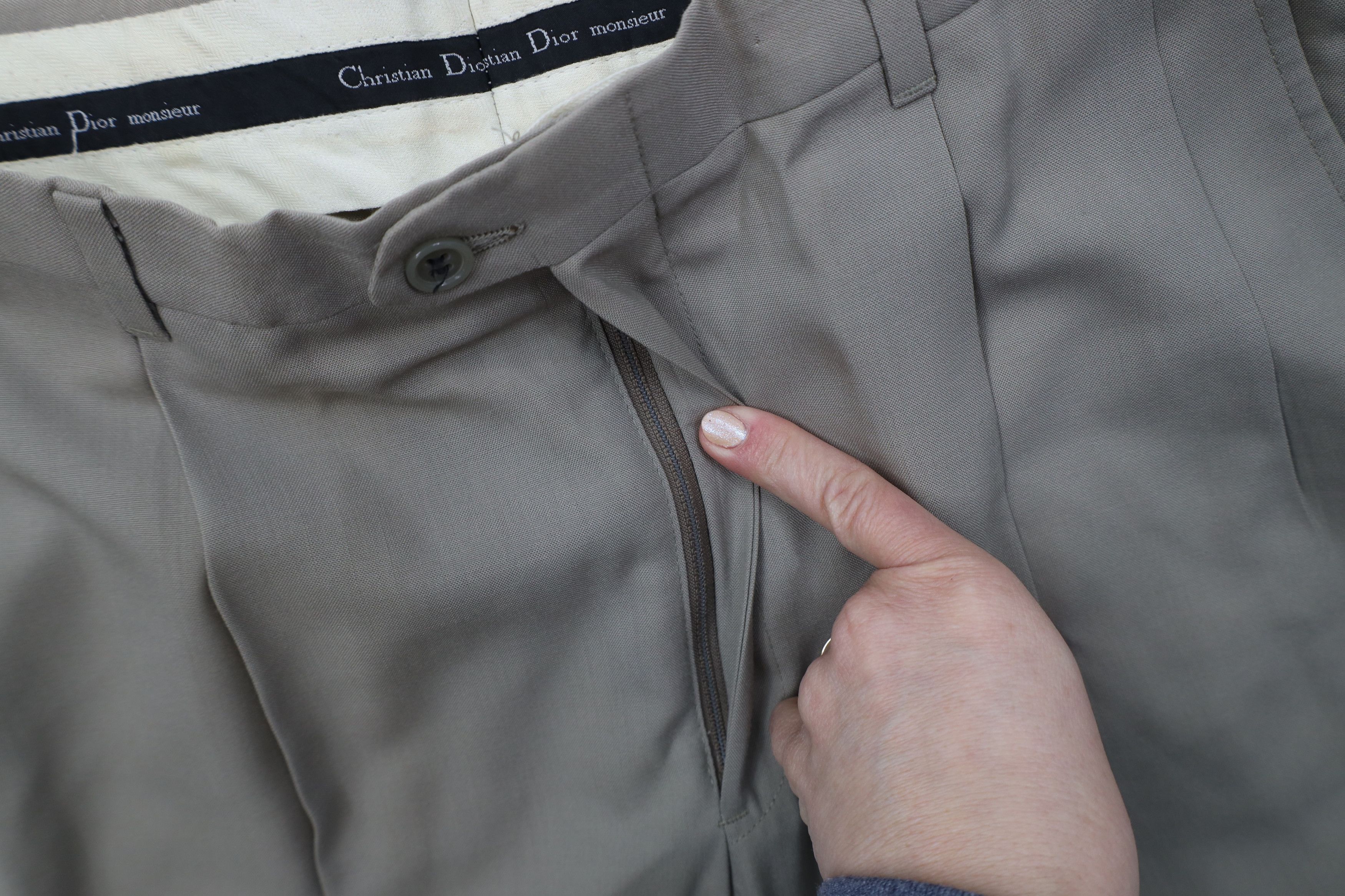 Christian Dior Monsieur Vintage 90s Christian Dior Wool Wide Leg Chino Pants USA Size US 32 / EU 48 - 8 Thumbnail