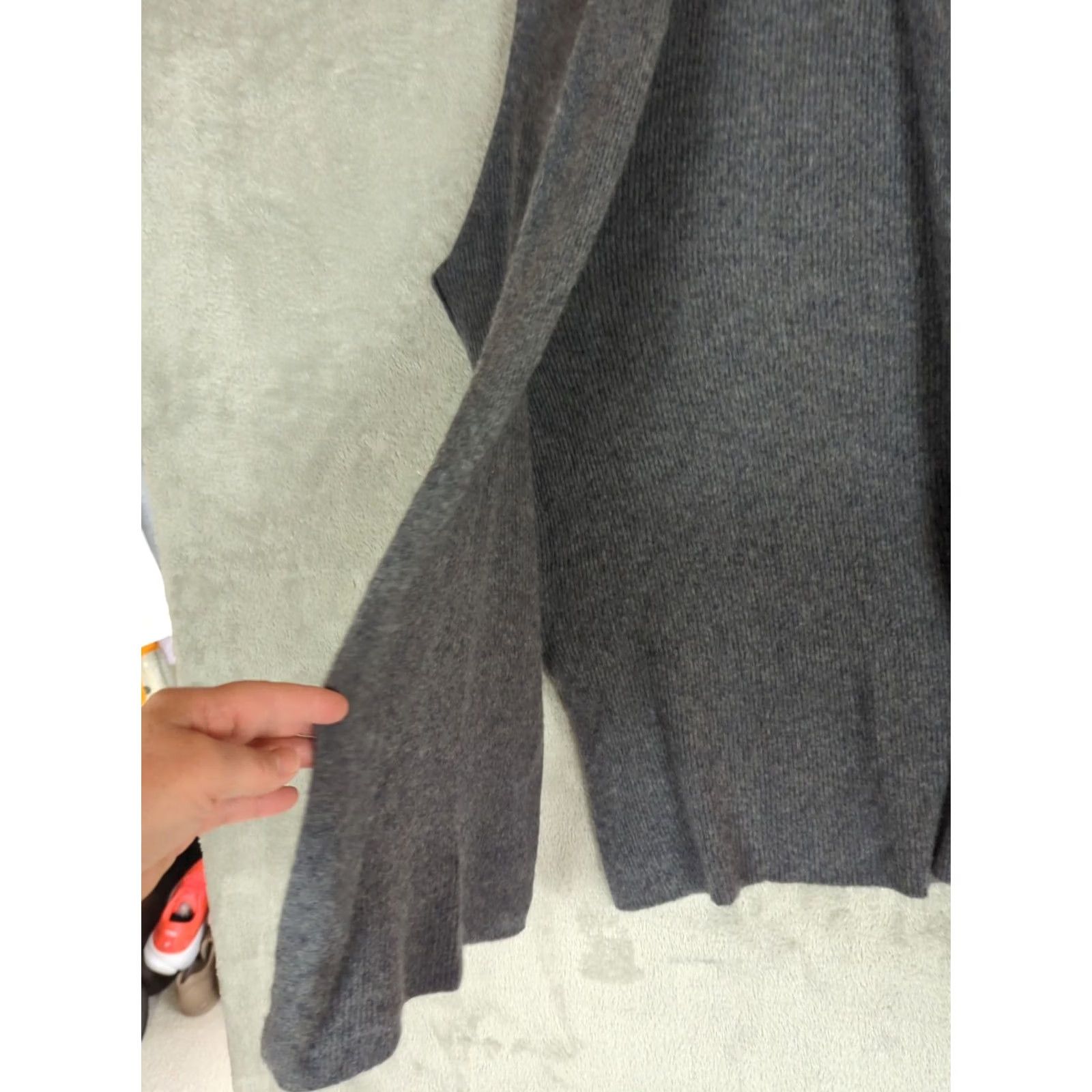 Vintage Halogen Sweater Vest Gray 100% Cashmere Sleeveless Open Front Long One Size Women Size ONE SIZE - 4 Thumbnail