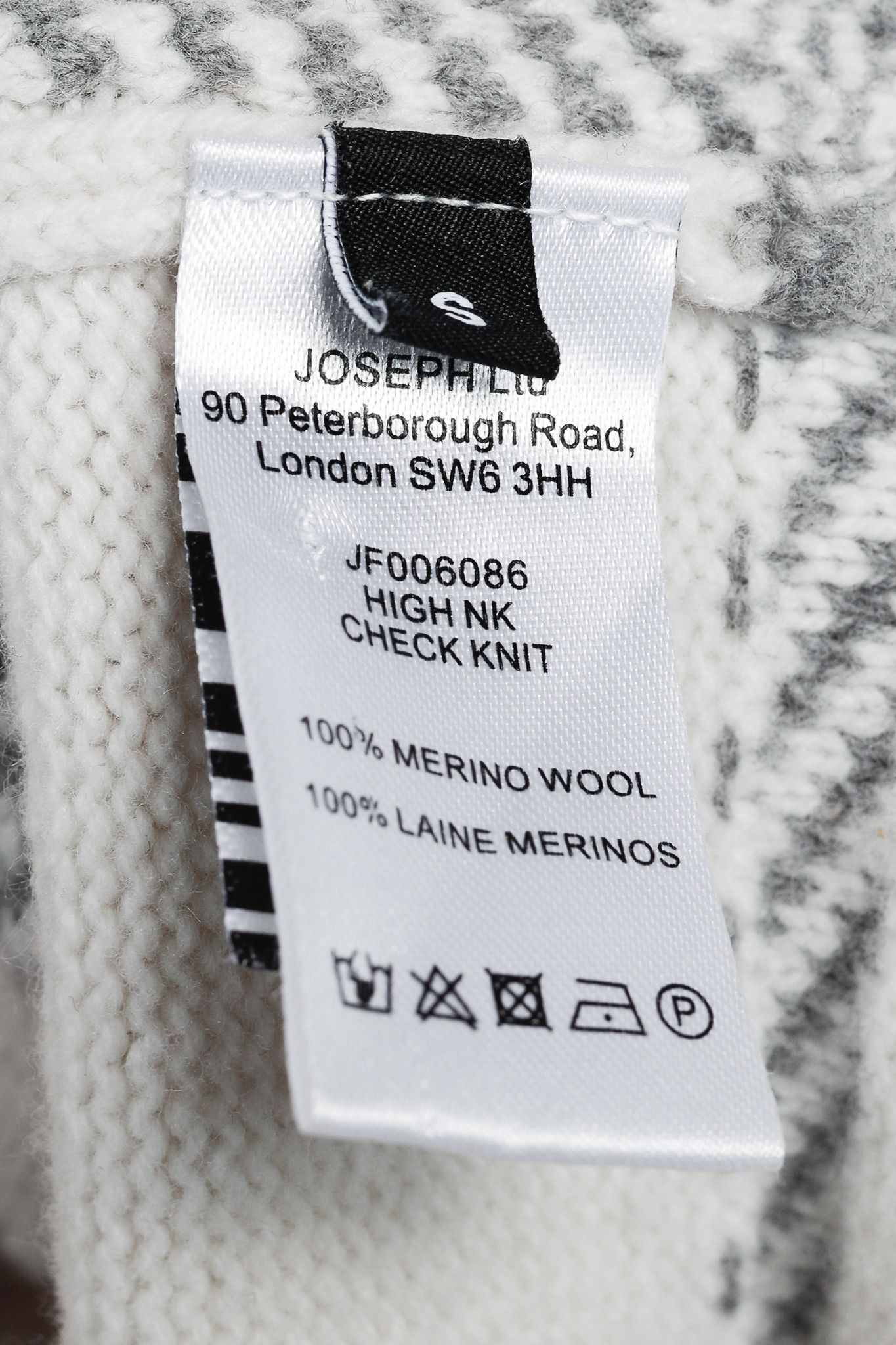 Joseph Joseph AW/22 Cream High Neck Check Knit Sweater Size S / US 4 / IT 40 - 9 Thumbnail