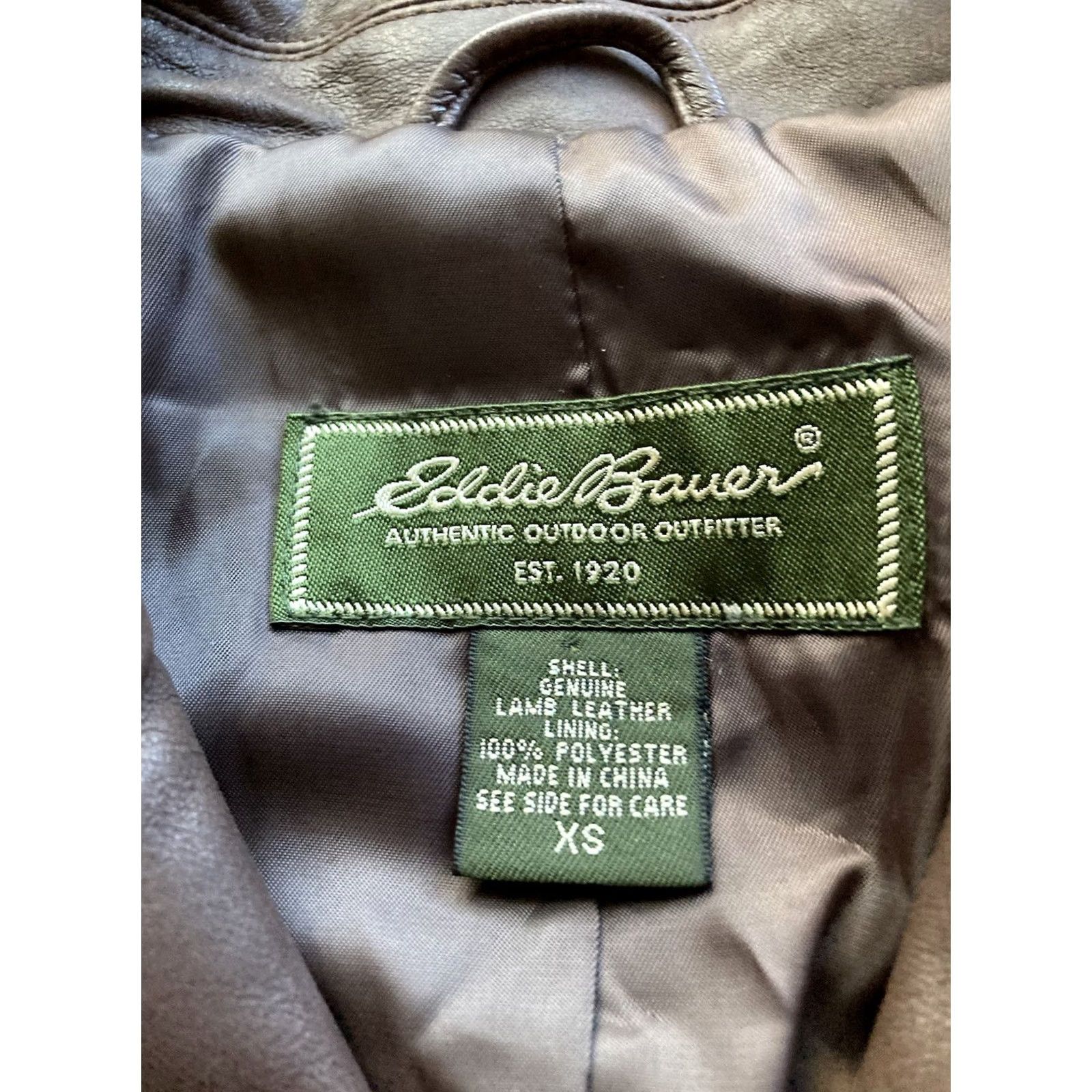 Eddie Bauer VINTAGE Eddie Bauer Lamb Leather Jacket Womens XS Brown Long Genuine Extra Small Blazer 90s Decor Pockets Collared Jacket Size XS / US 0-2 / IT 36-38 - 5 Thumbnail