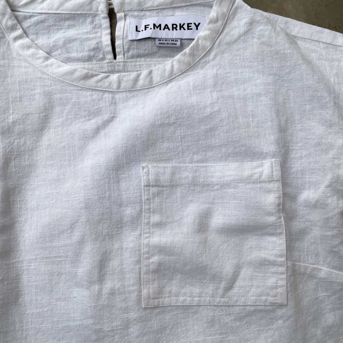 L.F. Markey LF Markey Fabian Top Shirt White Linen Blend Casual Ladies Size XS / US 0-2 / IT 36-38 - 4 Thumbnail