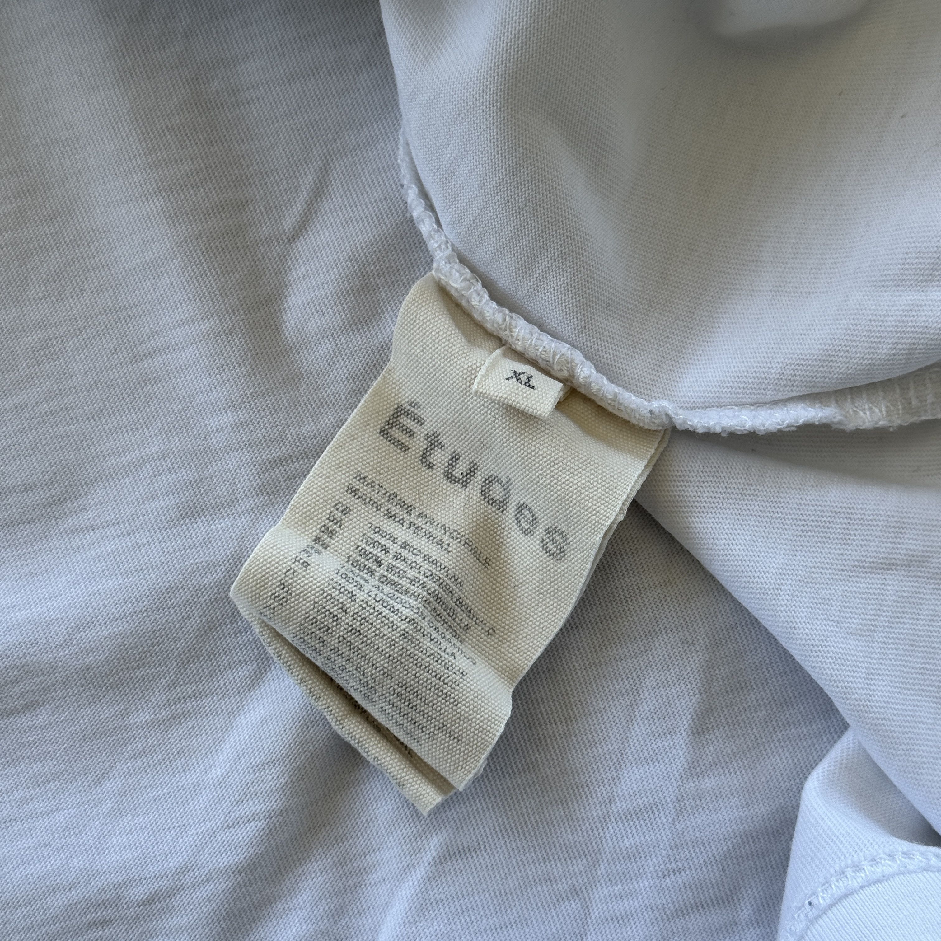 Etudes Etudes White Logo Embroidered Cotton T-Shirt Size XL Size US XL / EU 56 / 4 - 7 Thumbnail