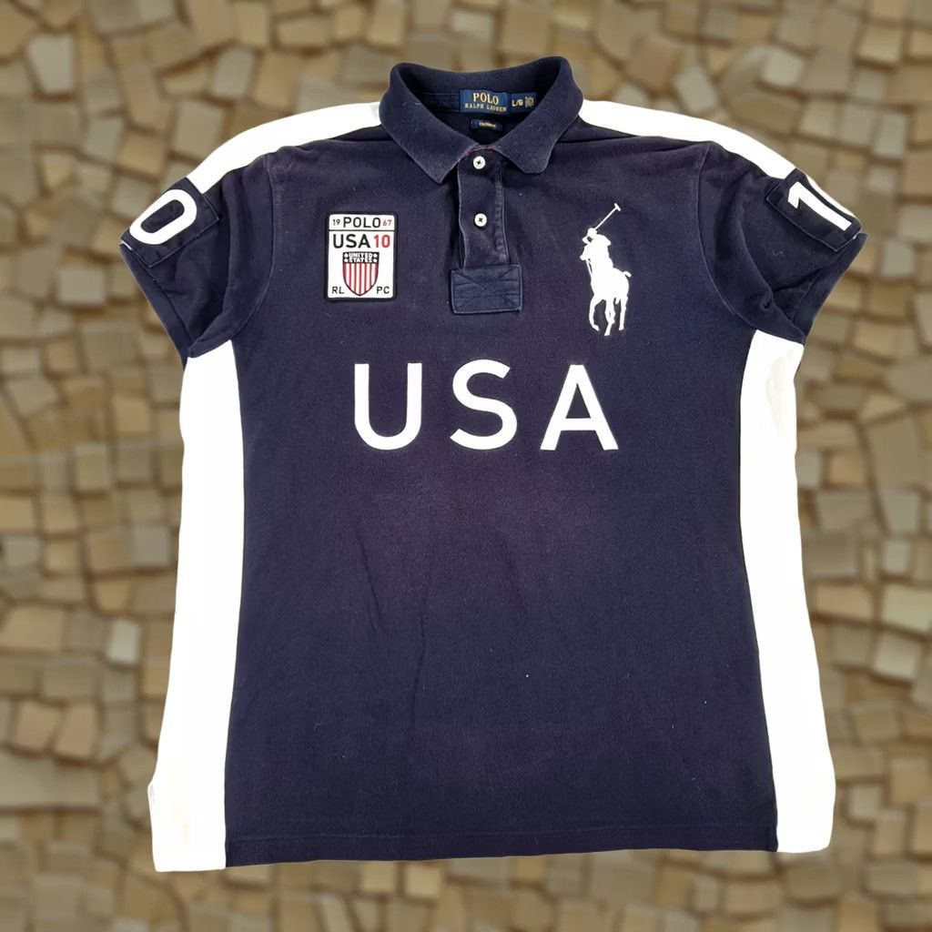 Polo Ralph Lauren Polo Ralph Lauren Mens Polo Shirt Navy Blue Large USA Big Pony Chief Keef Shirt Size US L / EU 52-54 / 3 - 1 Thumbnail