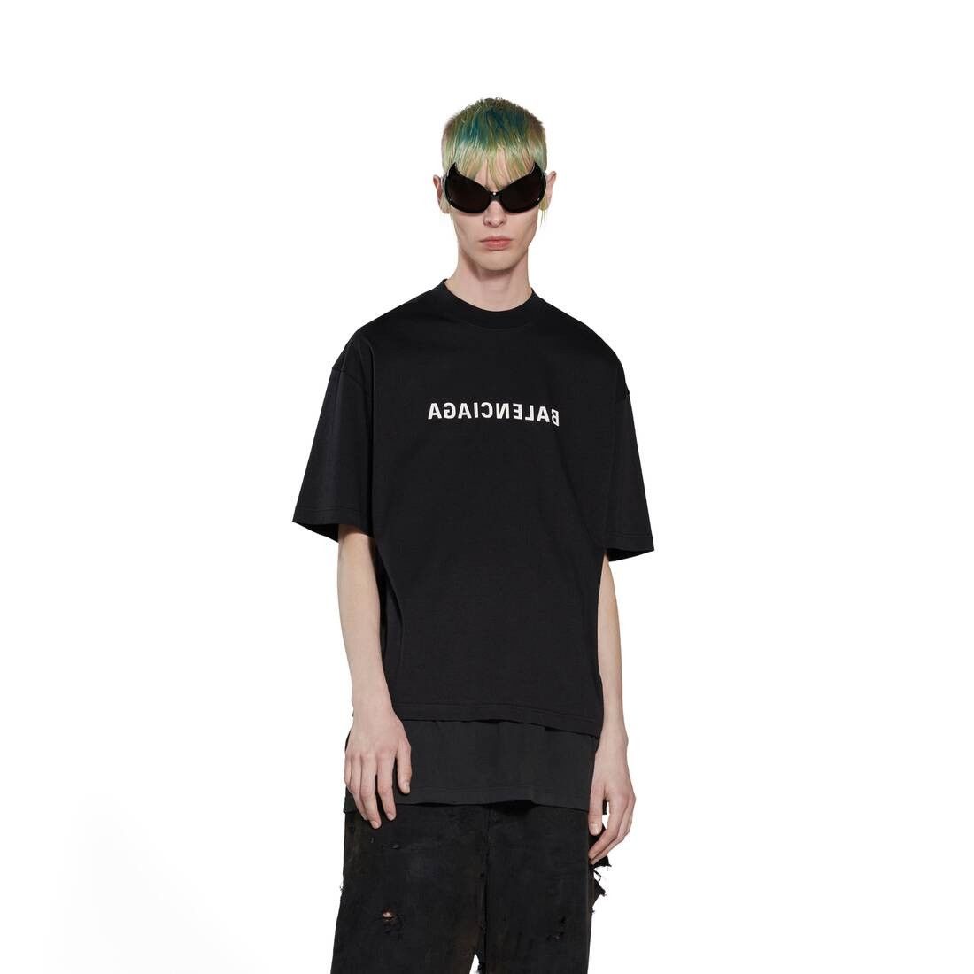 Balenciaga o1w1db11225 Mirror Balenciaga T-Shirt Medium Fit in Black Size US L / EU 52-54 / 3 - 5 Thumbnail