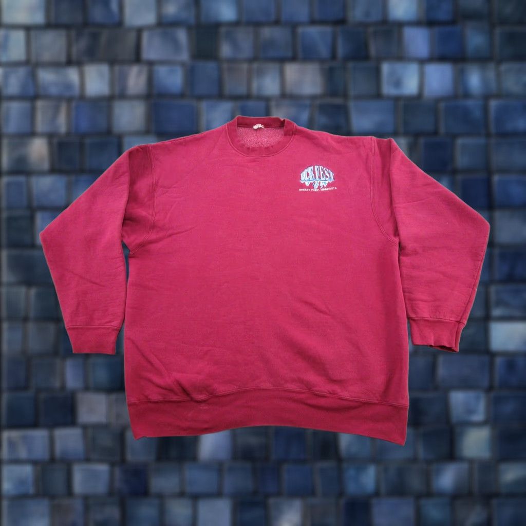 Vintage VTG 1997 Minnesota Ice Fest Embroidered Crewneck Sweatshirt Pullover XL Red Men Shirt 90s Sports Hockey Womens Mens Size US XL / EU 56 / 4 - 1 Thumbnail
