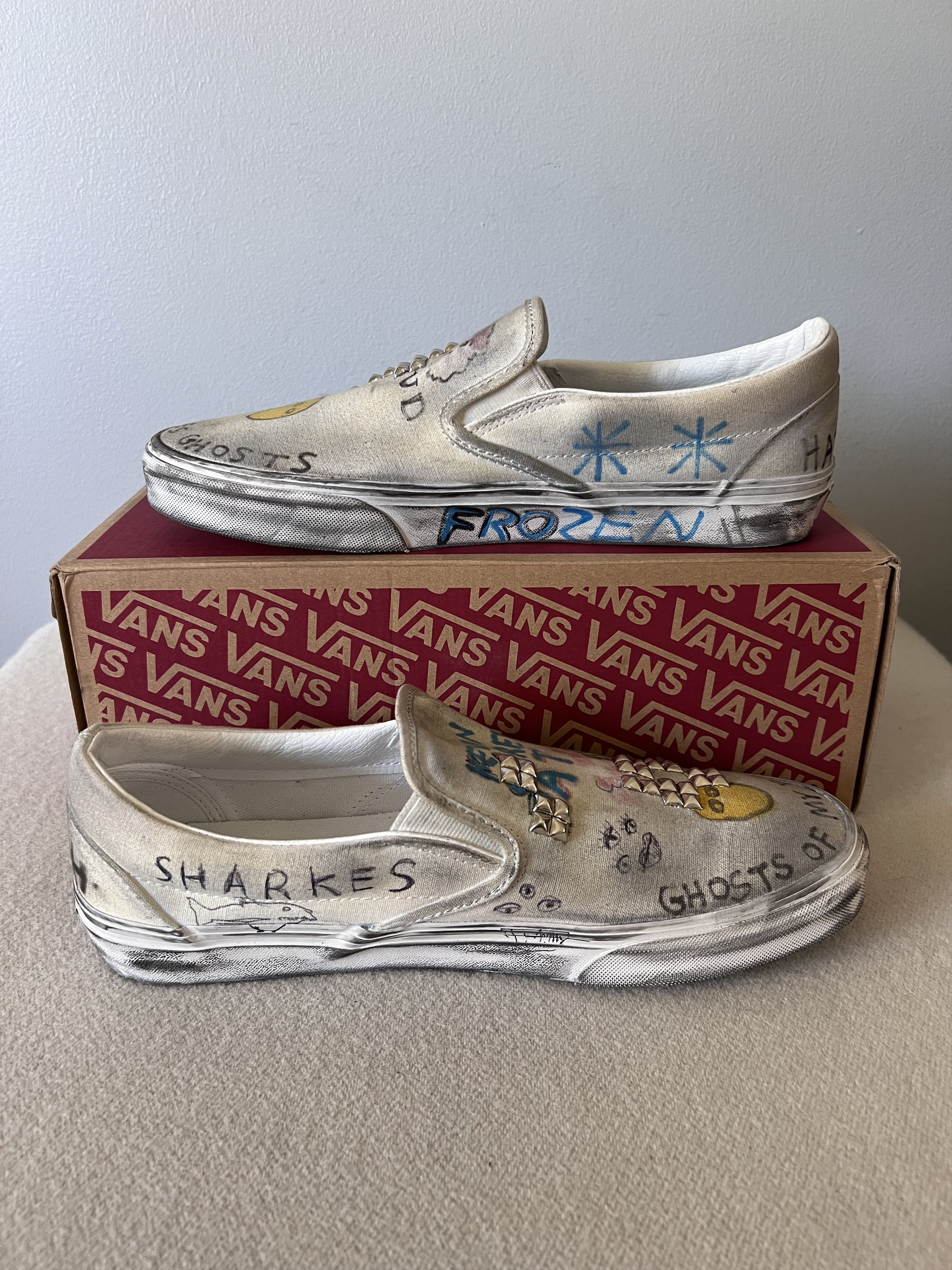 Paly Hollywood Paly Hollywood Vans Classic Slip On in White Size US 9.5 / EU 42-43 - 3 Thumbnail