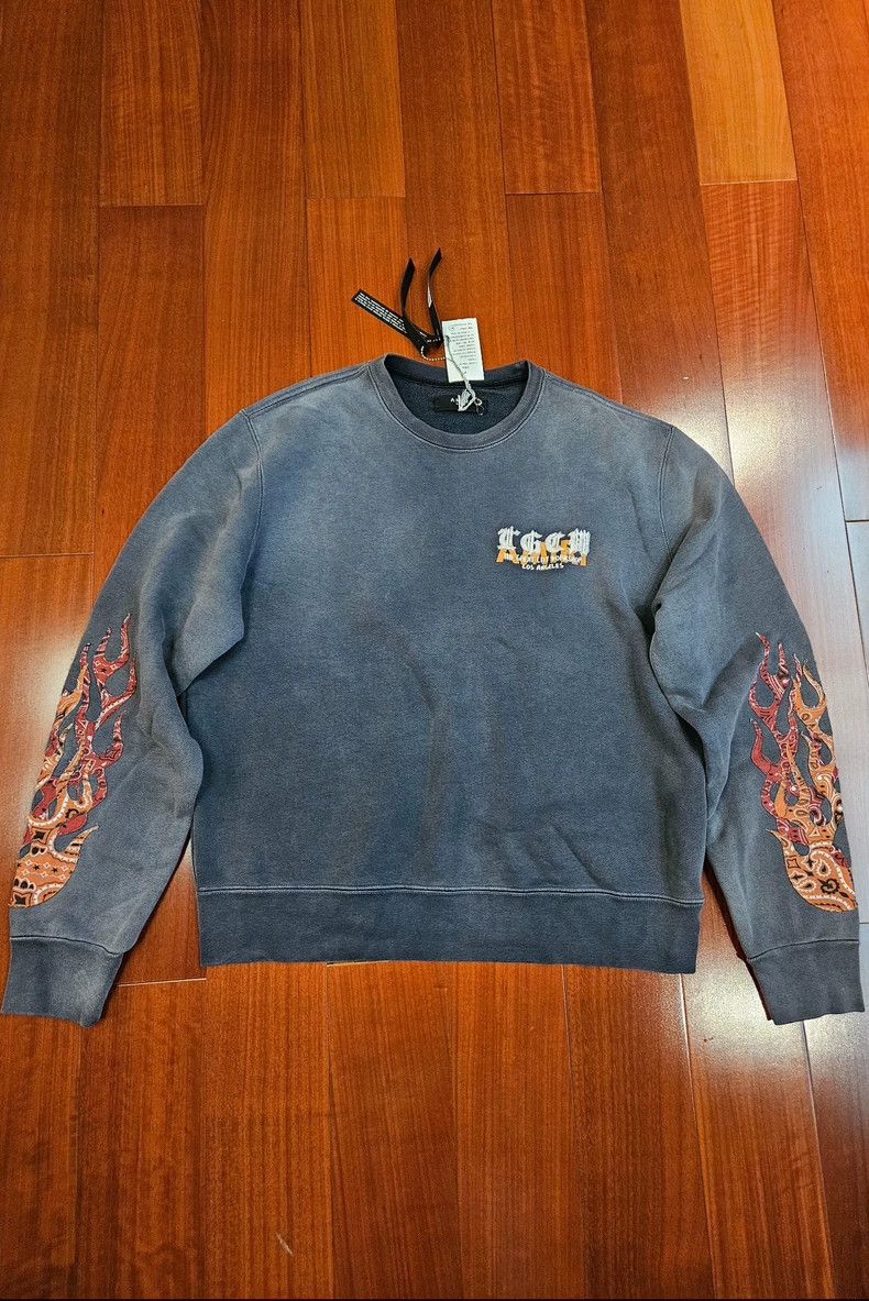 Amiri Amiri Classic Heavyweight Co-branded Flame Embroidered Swe Size US M / EU 48-50 / 2 - 1 Thumbnail