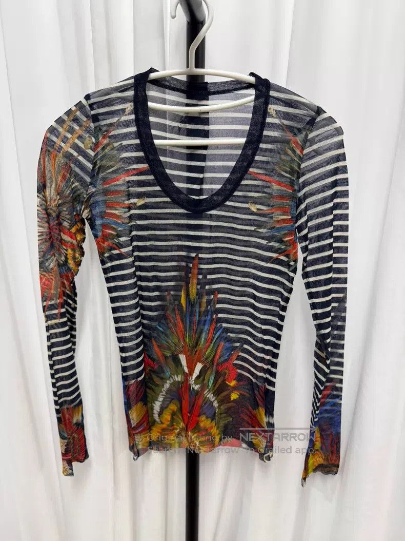 Jean Paul Gaultier Jean Paul Gaultier Striped mesh bodysuit Size S / US 4 / IT 40 - 1 Thumbnail