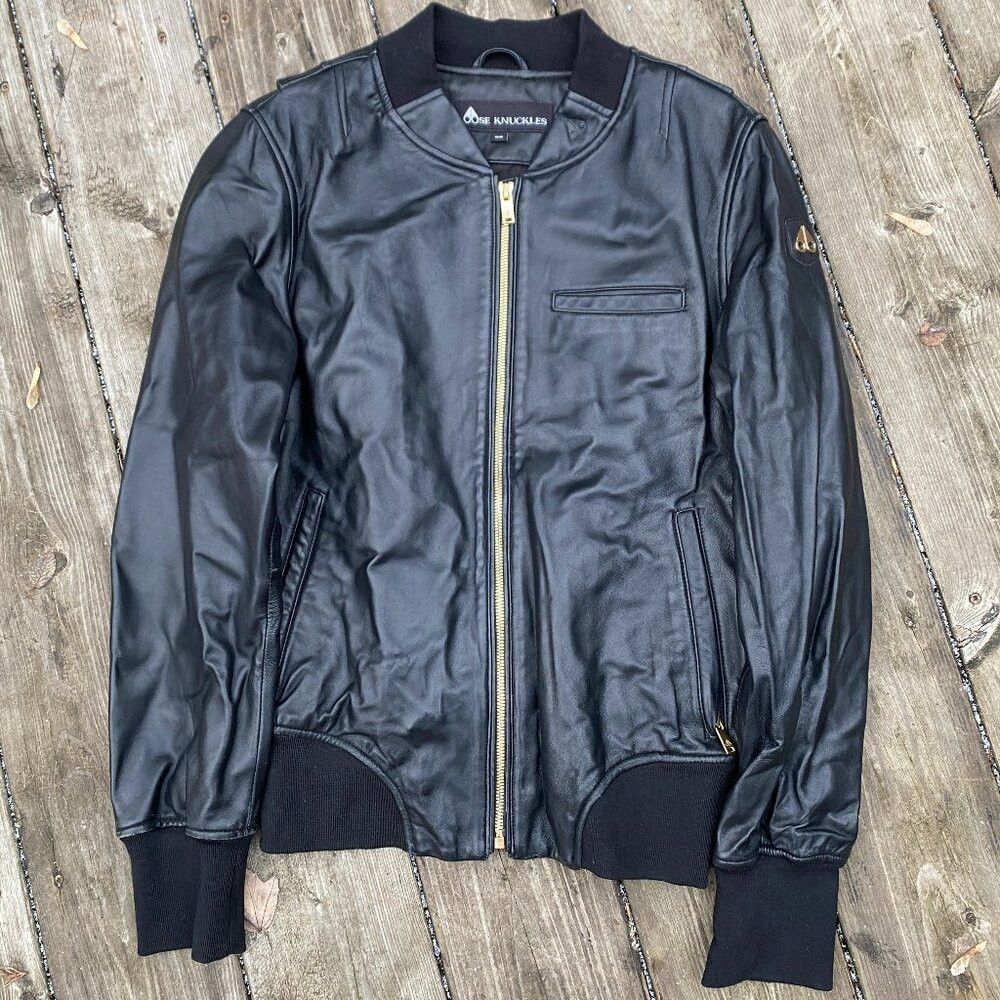 Moose Knuckles Moose Knuckles Leather Biker Jacket Black Medium Designer M Size US XS / EU 42 / 0 - 2 Thumbnail