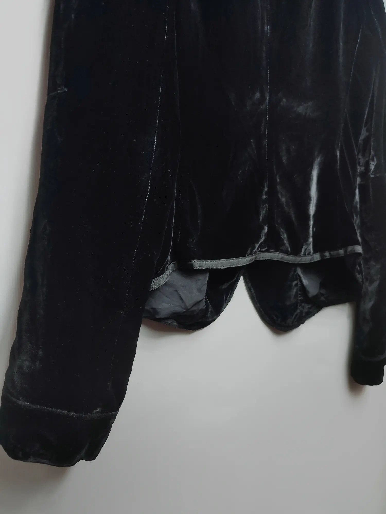 Marithe + Francois Girbaud × Vintage Marithe Francois Girbaud Velour Silk Blazer Size S / US 4 / IT 40 - 10 Thumbnail