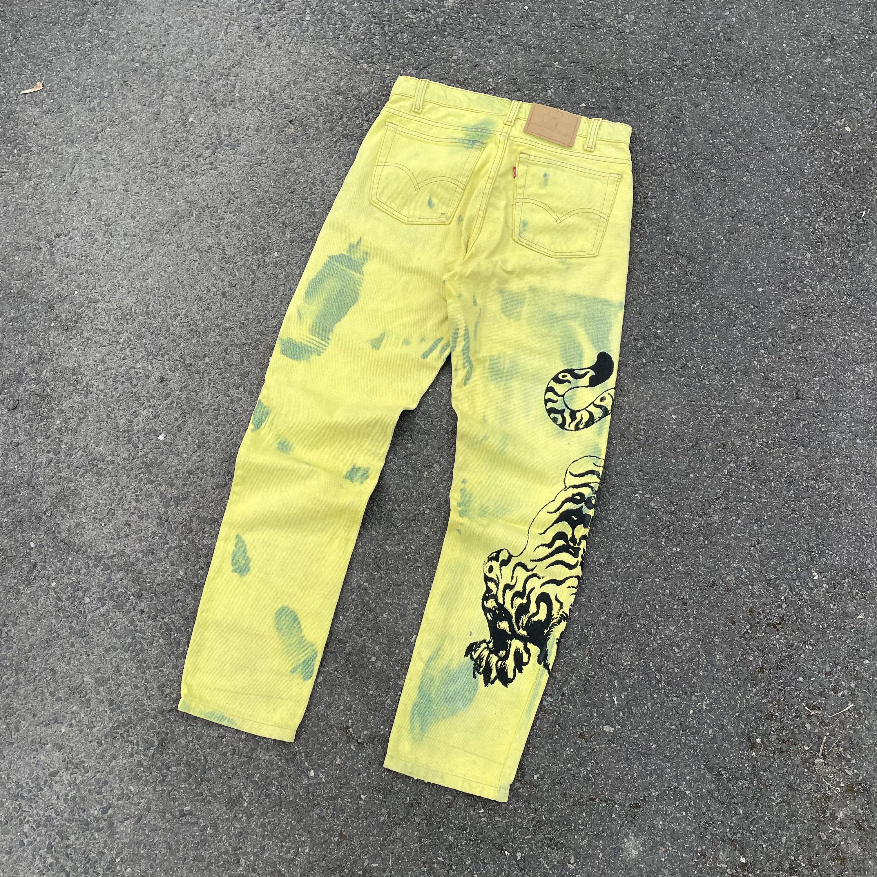 Levi's Vintage Levi's Custom Tiger Pants Graphic Bleach Wash Y2K Size US 31 - 9 Thumbnail