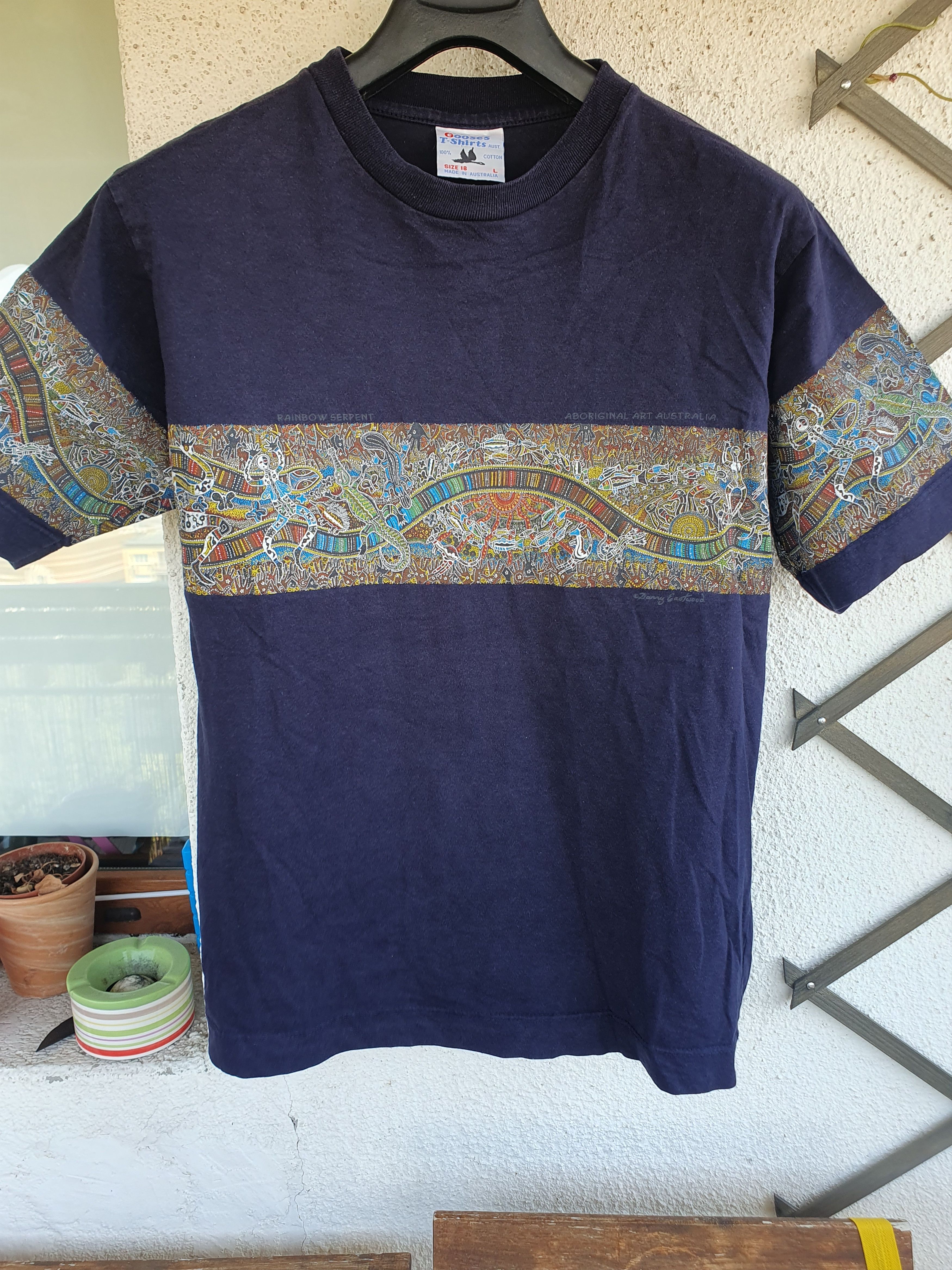Vintage Danny Eastwood Rainbow Serpent Aboriginal Art Tee Size US M / EU 48-50 / 2 - 1 Thumbnail