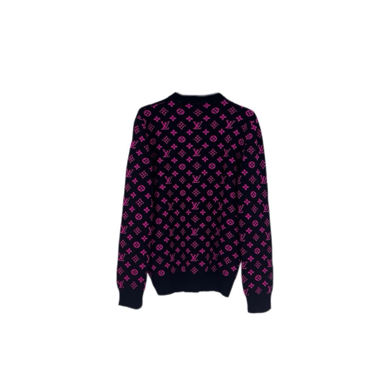 Louis Vuitton Louis Vuitton Black and pink cashmere sweater with logo on Size US XL / EU 56 / 4 - 2 Thumbnail