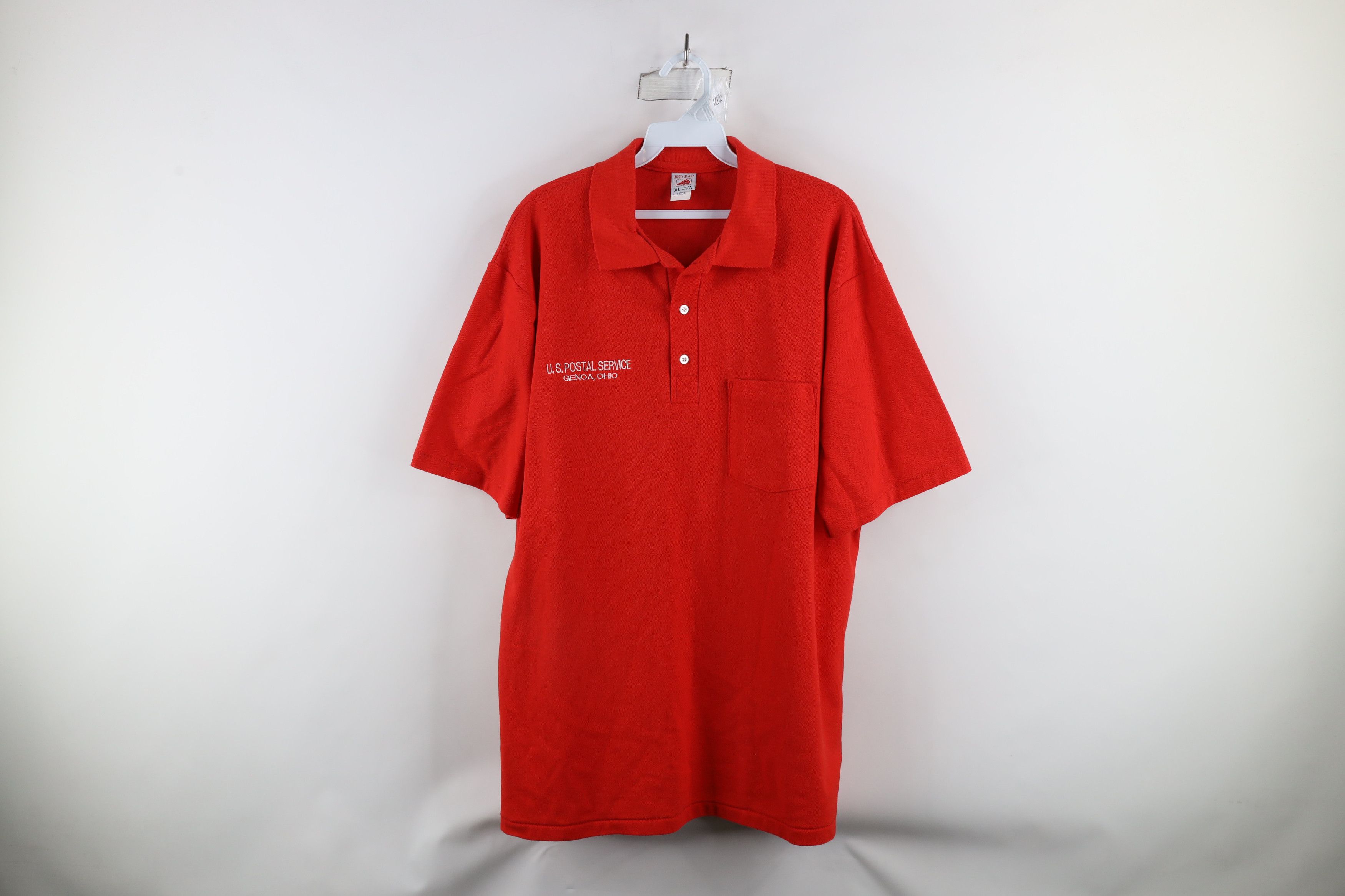 Vintage Vintage 90s Streetwear Service Ohio Polo Shirt Red USA Size US XL / EU 56 / 4 - 1 Thumbnail