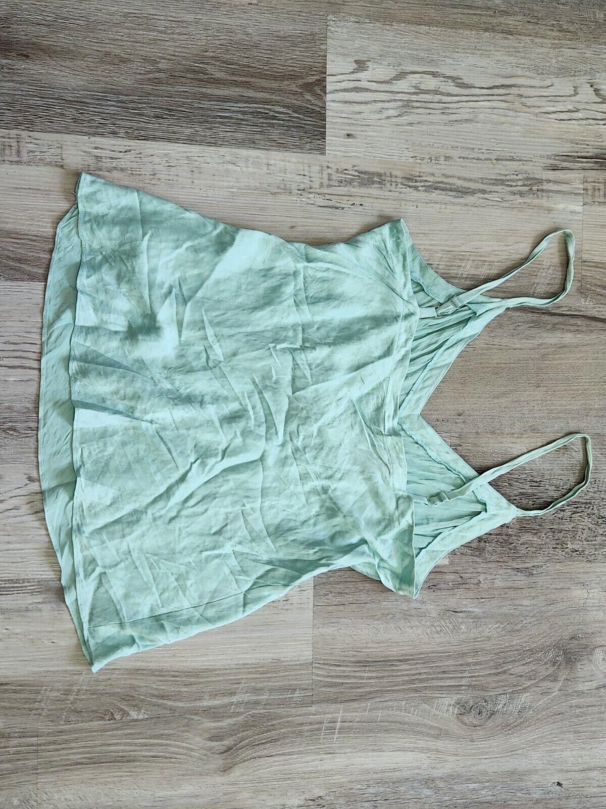 Aquascutum Apt 9 Silk Tank Top Aqua Turquoise Y2k V Neck Adjustable Size L / US 10 / IT 46 - 6 Thumbnail
