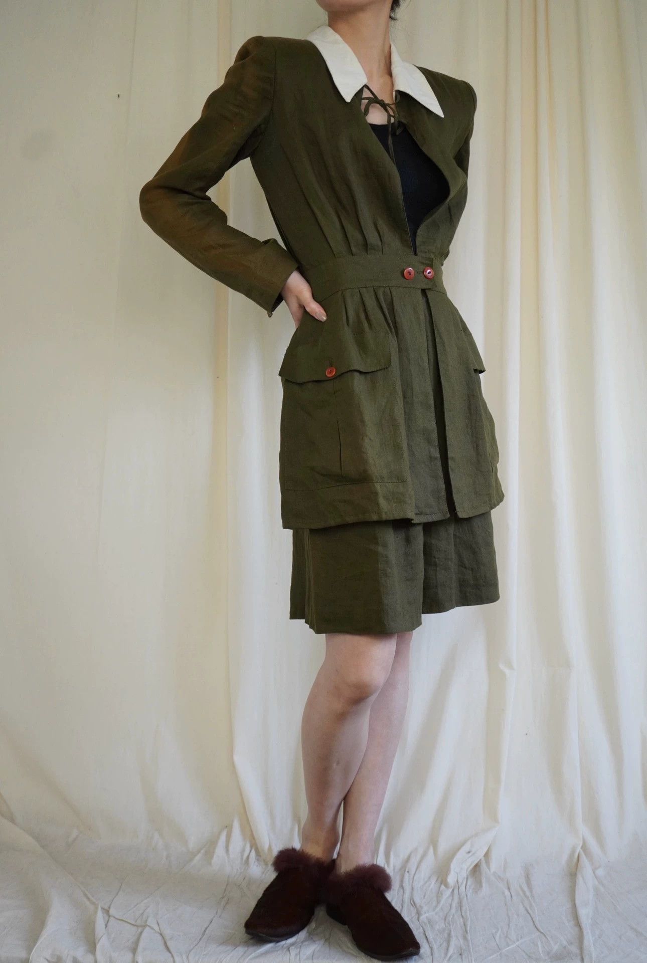 Sonia Rykiel 1980s Sonia Rykiel Gradient Linen Short Set Women's S Size S / US 4 / IT 40 - 6 Thumbnail