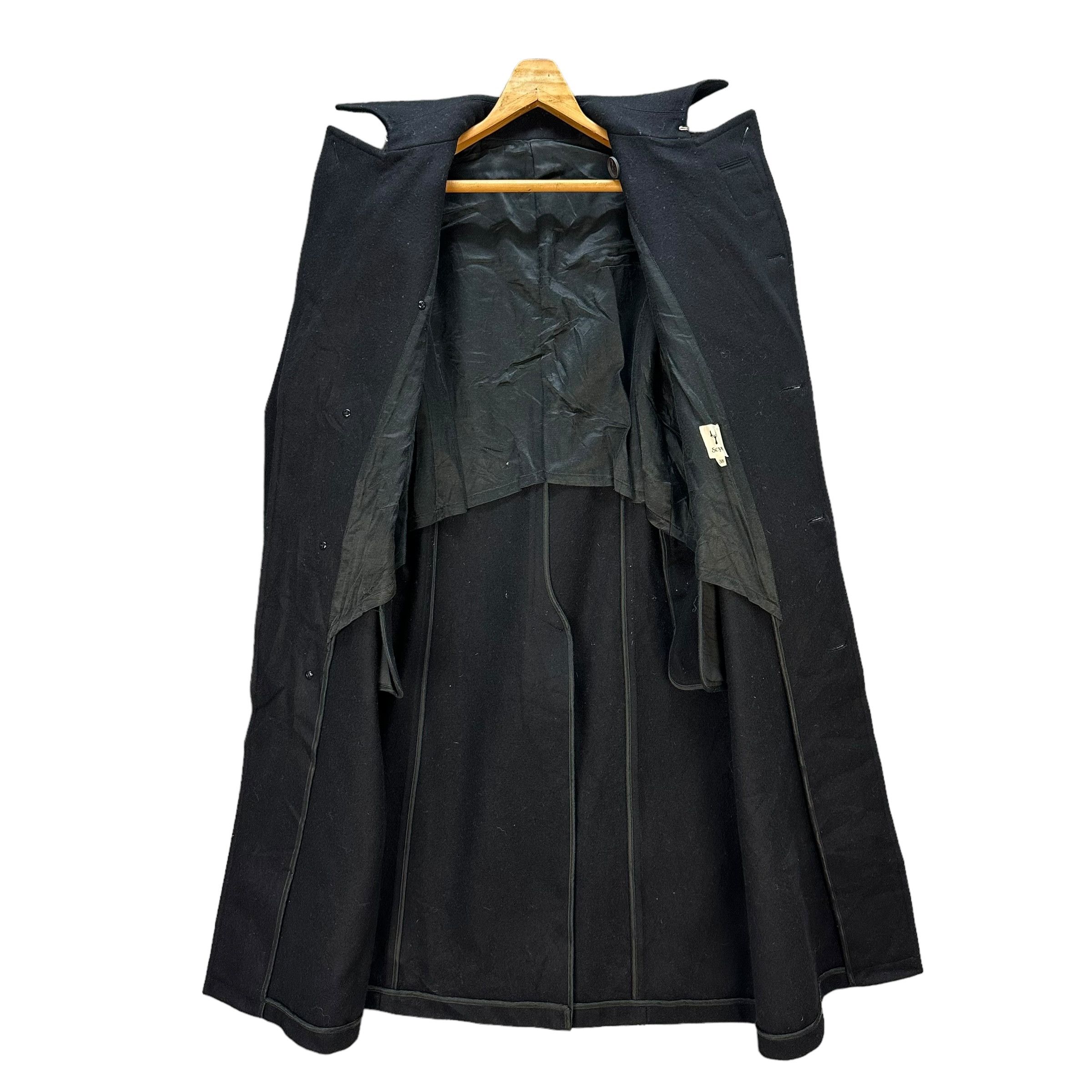 SCYE SYCE Double Collar Black Wool Belted Long Coat #A41-0937 Size S / US 4 / IT 40 - 6 Thumbnail