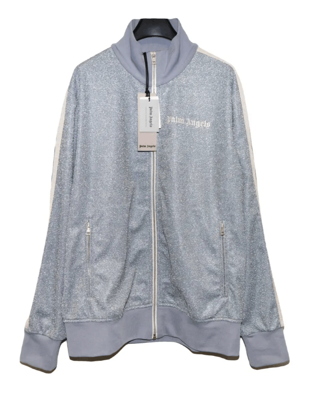 image of Palm Angels Silver Glitter Jacket, Women's (Size XL)