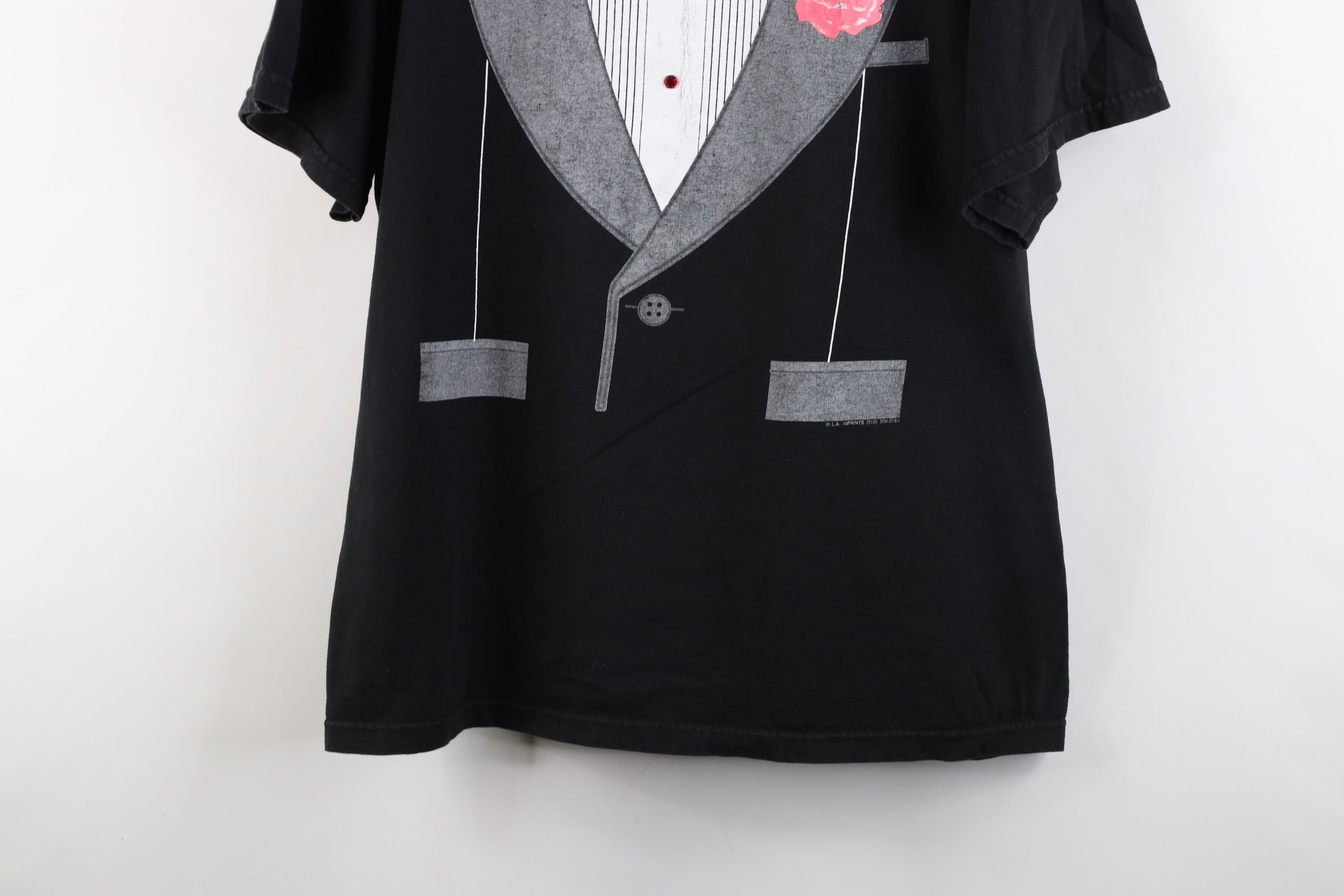 Vintage Vintage 90s Streetwear Tuxedo Prom Short Sleeve T-Shirt USA Size US XL / EU 56 / 4 - 3 Thumbnail