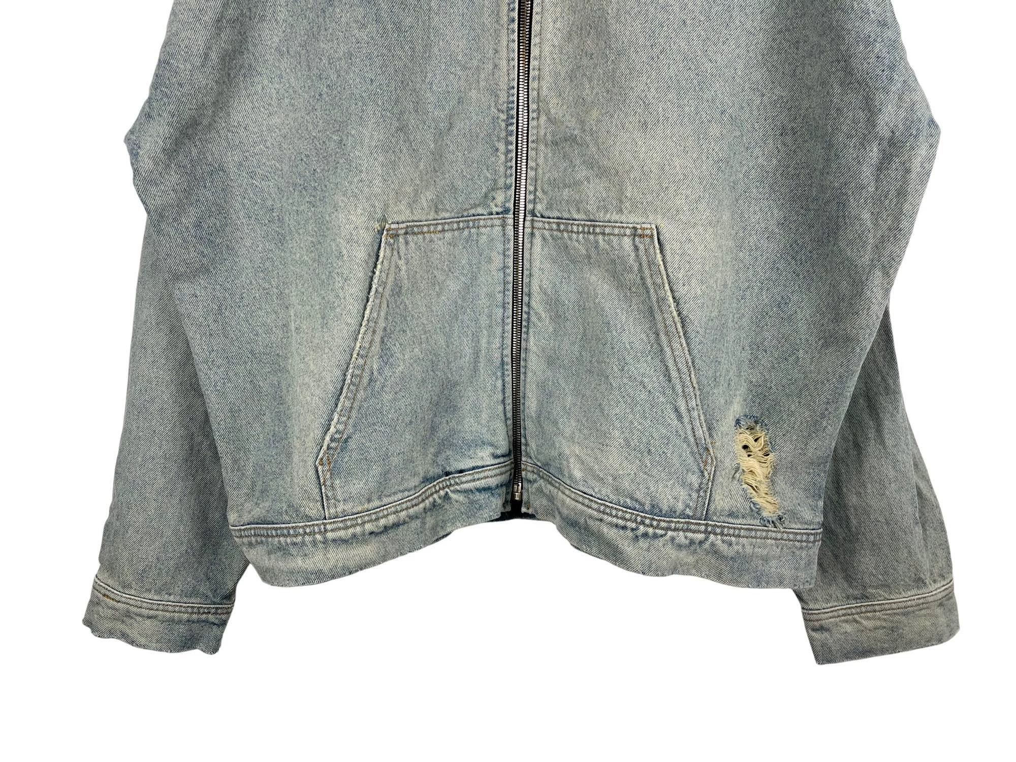 424 424 On Fairfax SS16 Distressed Denim Hooded Jacket Size US L / EU 52-54 / 3 - 4 Thumbnail