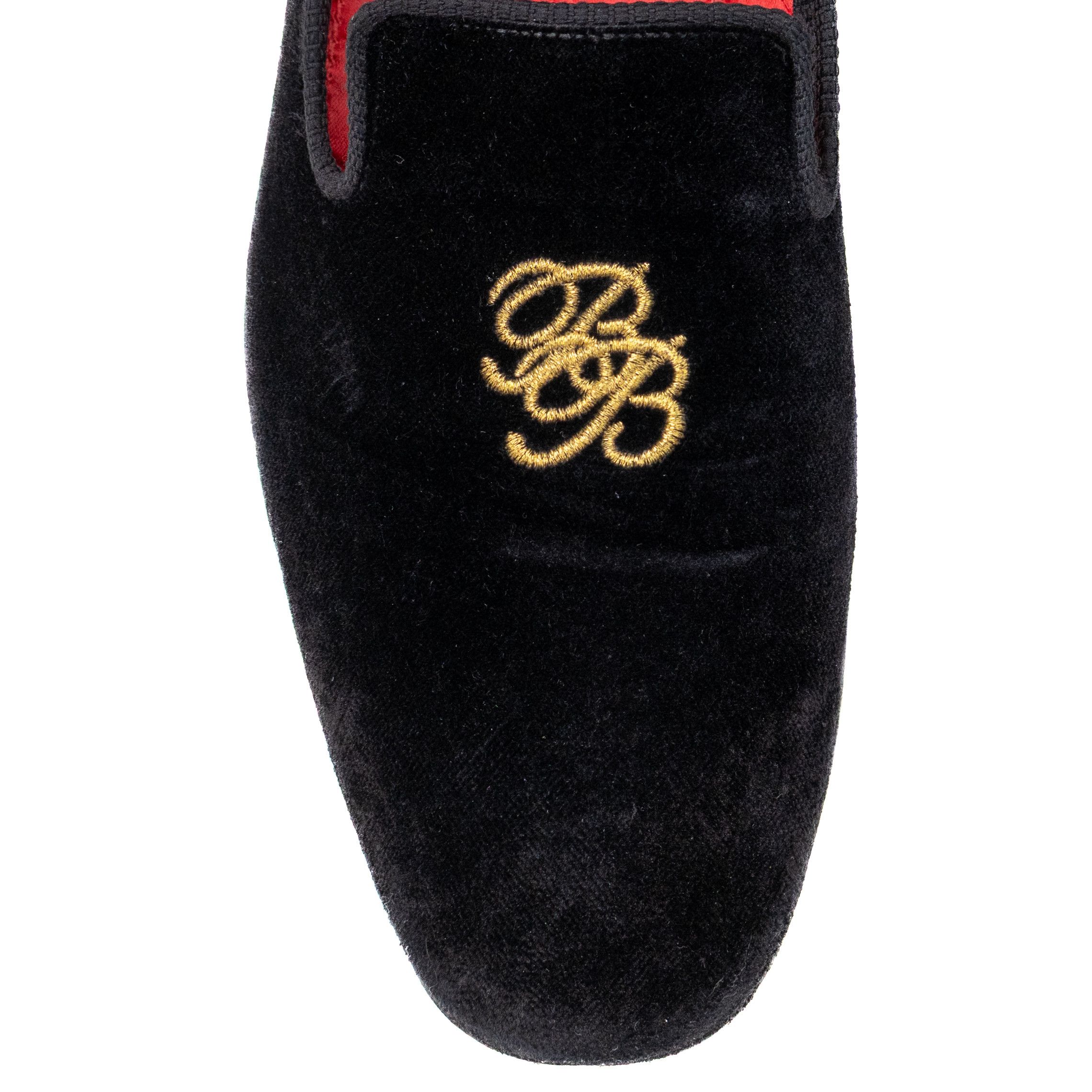 Peal And Co Brooks Brothers x Peal & Co. Black Velvet Smoking Slippers Size US 10.5 / EU 43-44 - 8 Thumbnail