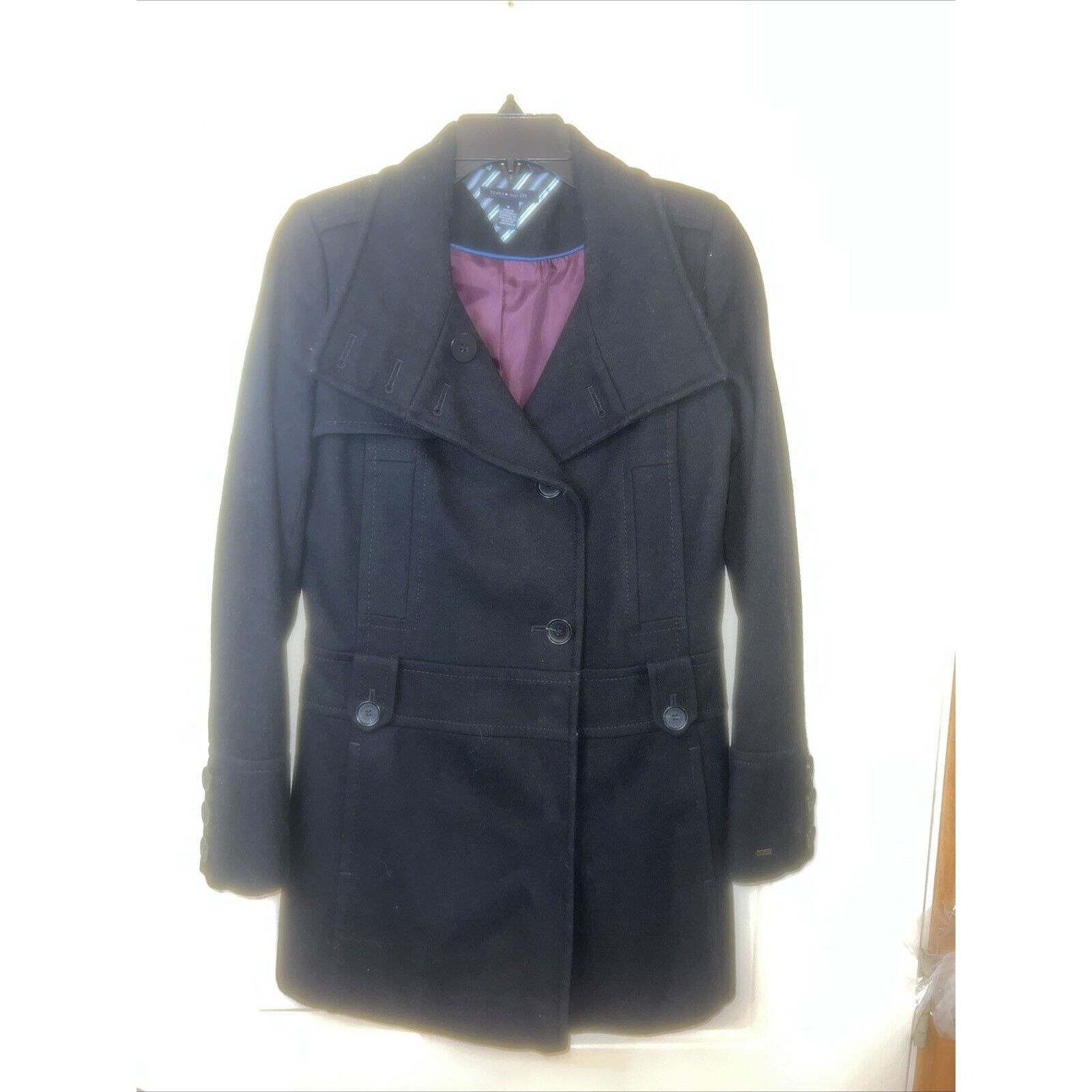 Tommy Hilfiger Tommy Hilfiger Parka Jacket Pea Coat Black Size 4 Wool-Blend Size S / US 4 / IT 40 - 1 Thumbnail
