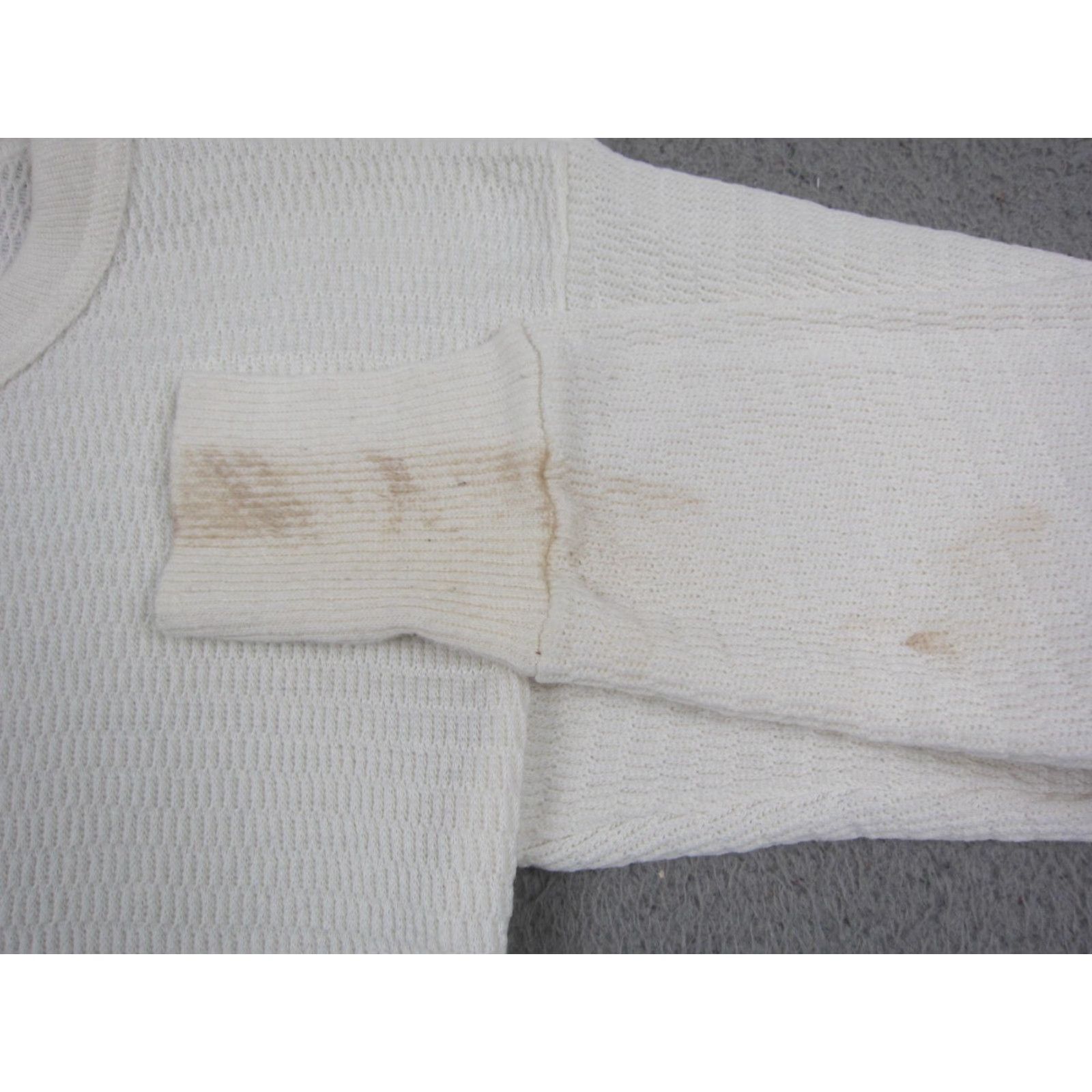 Hanes VINTAGE Hanes Shirt Mens M Ivory Thermal Crew Neck Knit 70s 60s Size US M / EU 48-50 / 2 - 3 Thumbnail