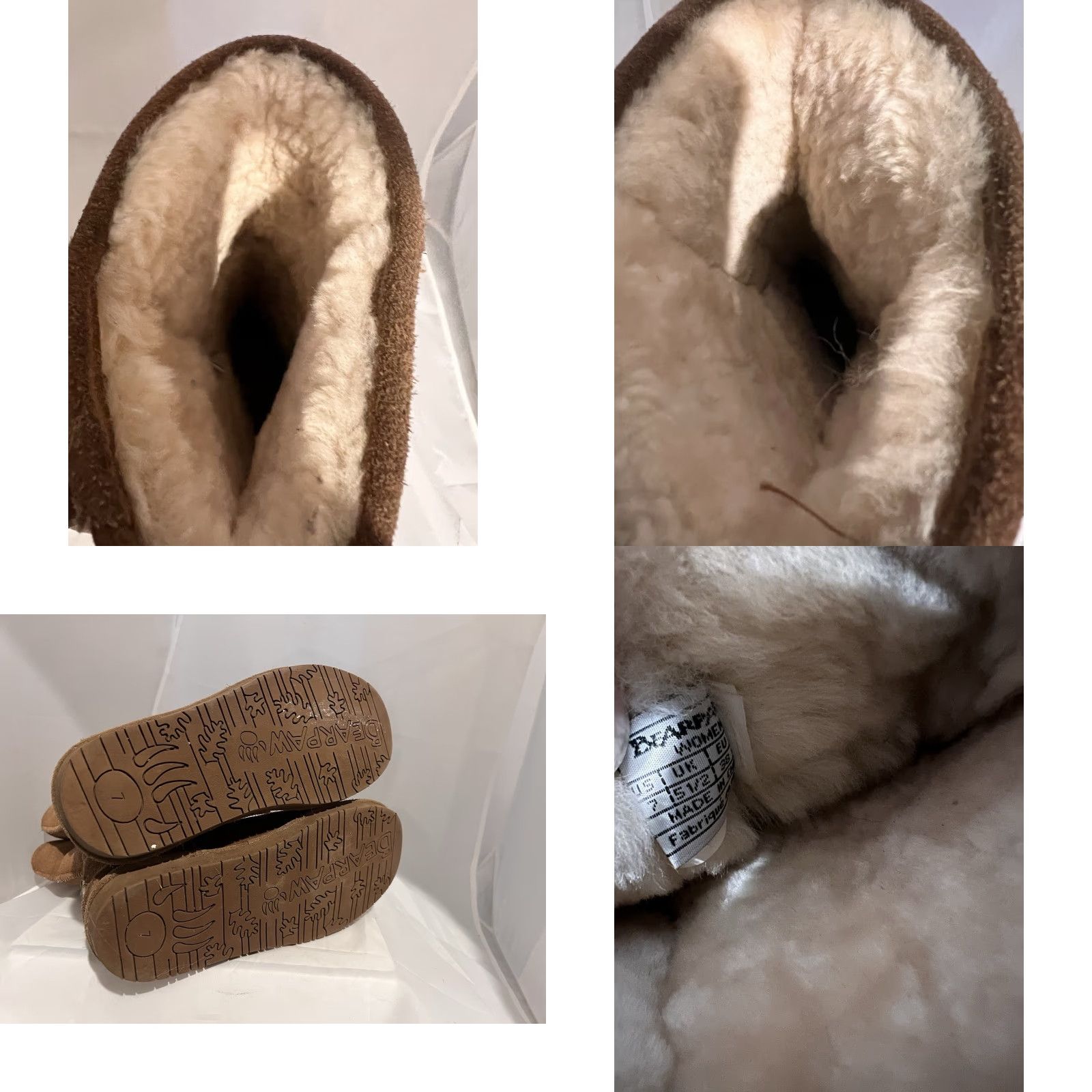 Vintage BEARPAW Emma Boot Women Suede Tan Lined Shearling Sheepskin 7, Outdoor Winter Fall Spring Bohemian Style Womens Size 28" / US 6 / IT 42 - 8 Thumbnail