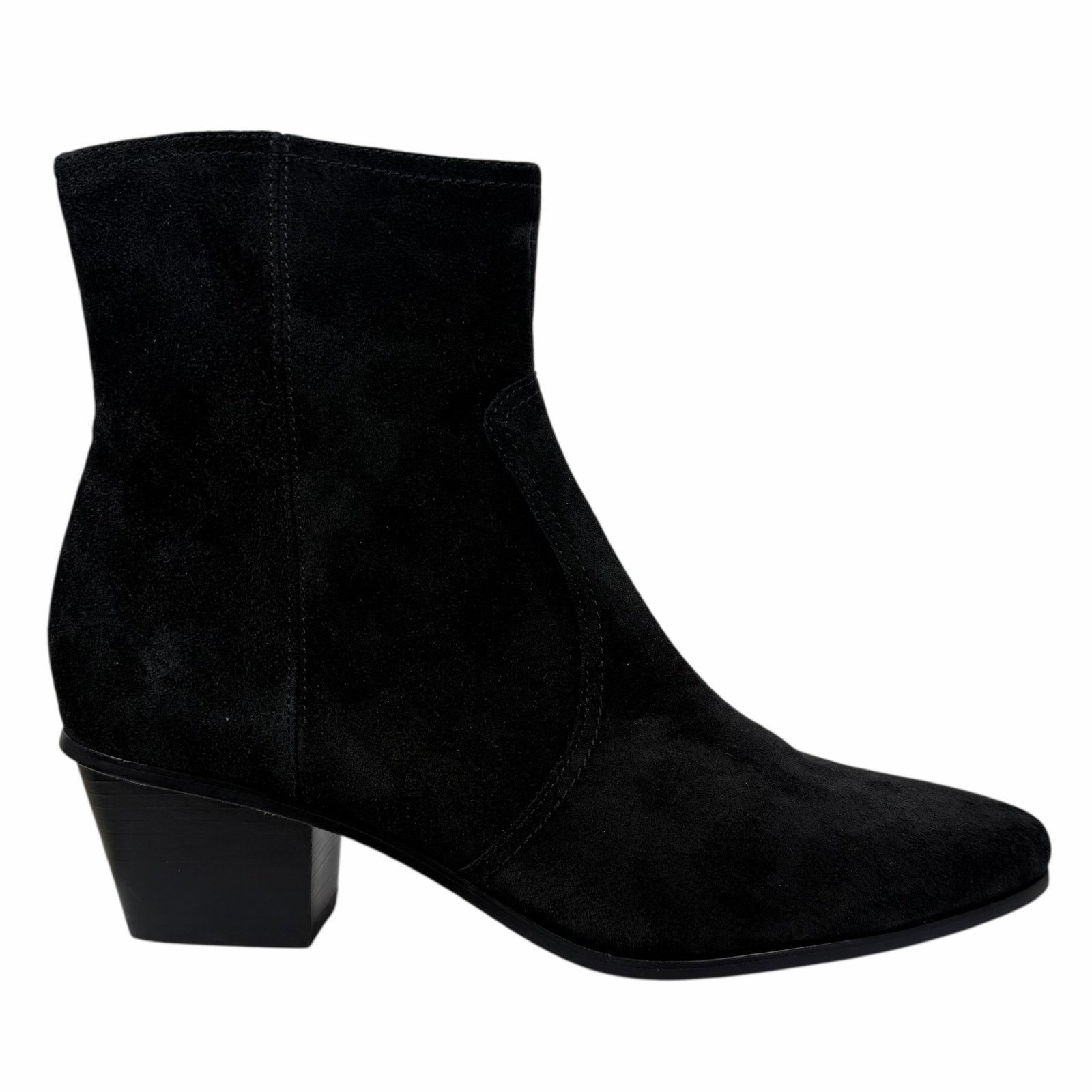 Veronica Beard Veronica Beard Ames Suede Block Heel Ankle Boots Black 8M Size US 8 / IT 38 - 3 Thumbnail