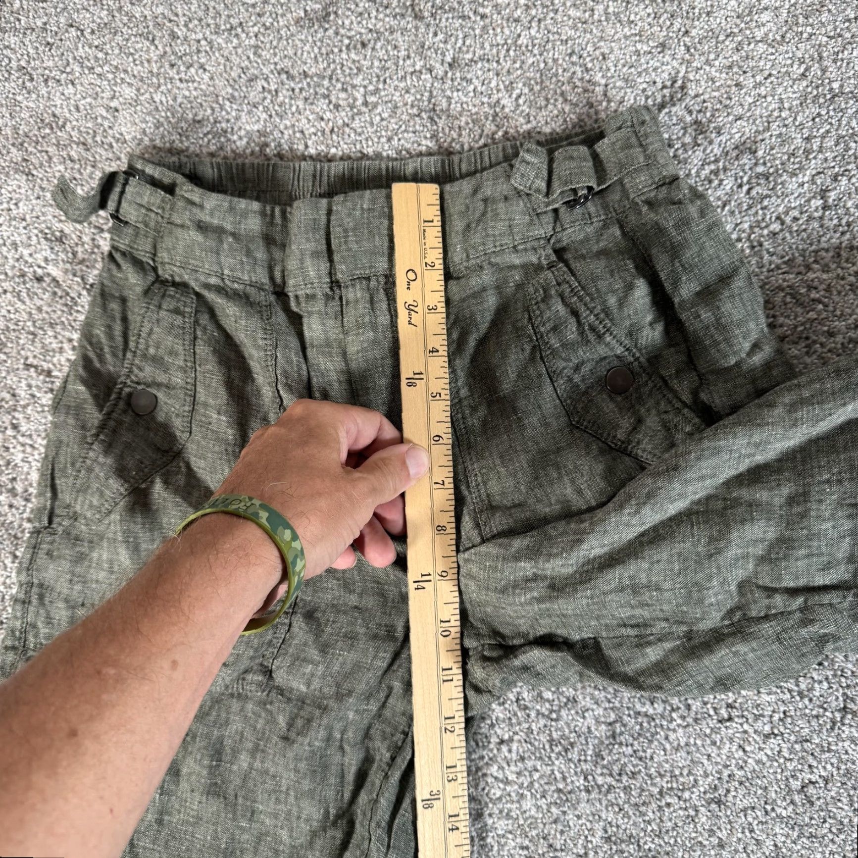 Athleta Athleta Pants Womens 2 Green Utility Ankle Zip Fly Elastic Waist Tapered Cropped Pockets Buckle Zipper 288036 Size 26" / US 2 / IT 38 - 5 Thumbnail