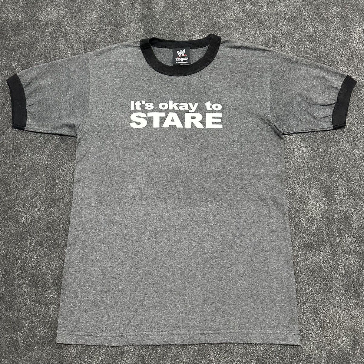 WWE WWE Vintage Y2K 2005 MNM "It's Okay to STARE" Ringer T-Shirt Size US M / EU 48-50 / 2 - 1 Thumbnail