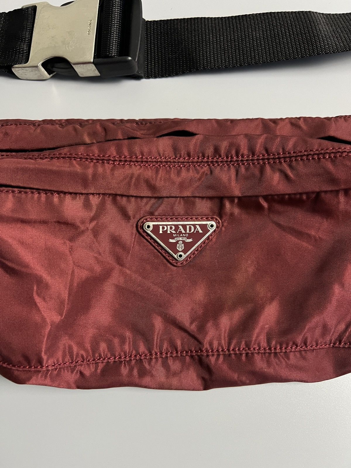 Prada Prada Maroon Nylon Fanny Pack/Side Bag Size ONE SIZE - 2 Thumbnail