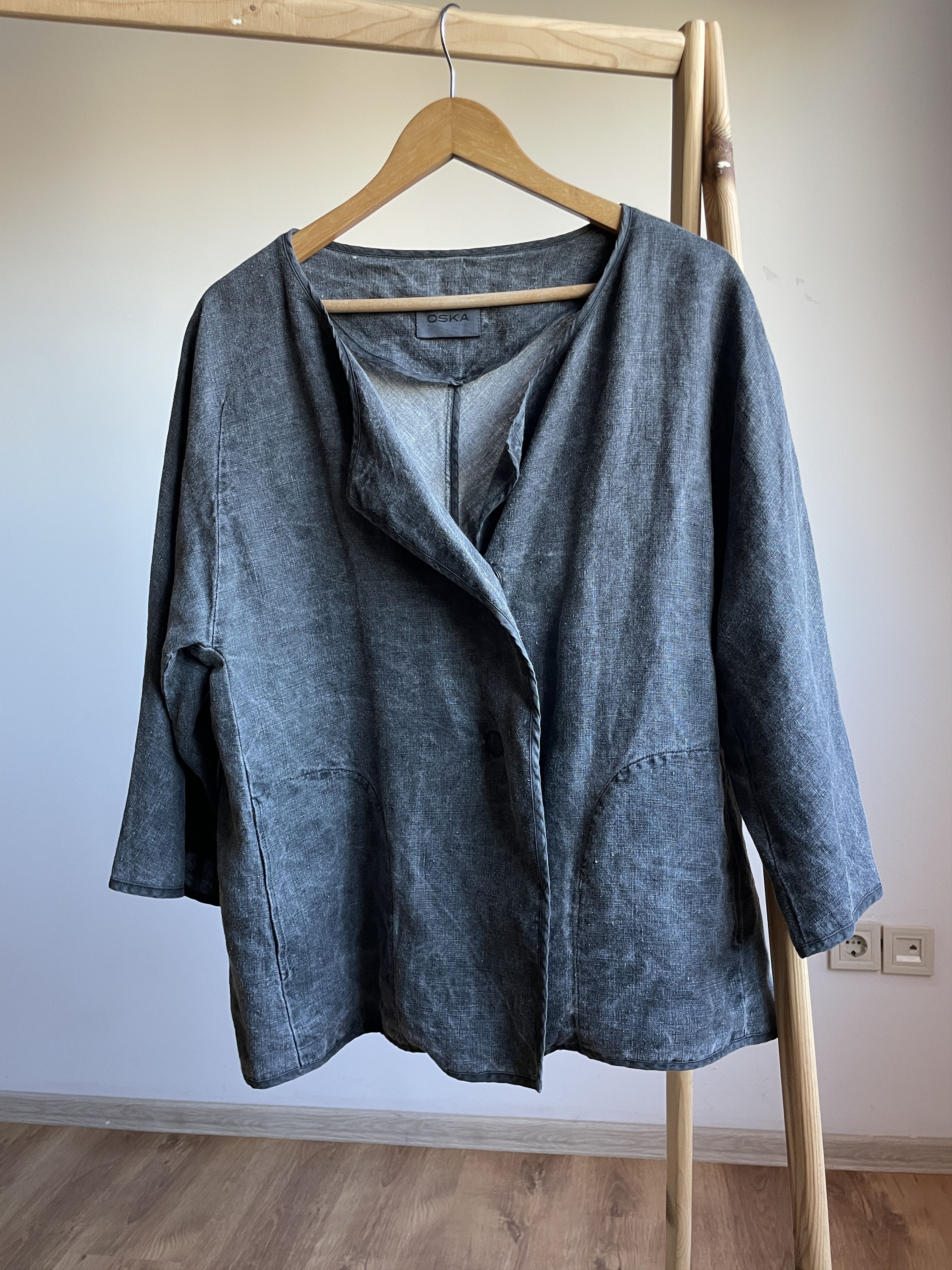 OSKA OSKA Womens Stone Washed Linen Jacket Size 3 Size M / US 6-8 / IT 42-44 - 1 Thumbnail